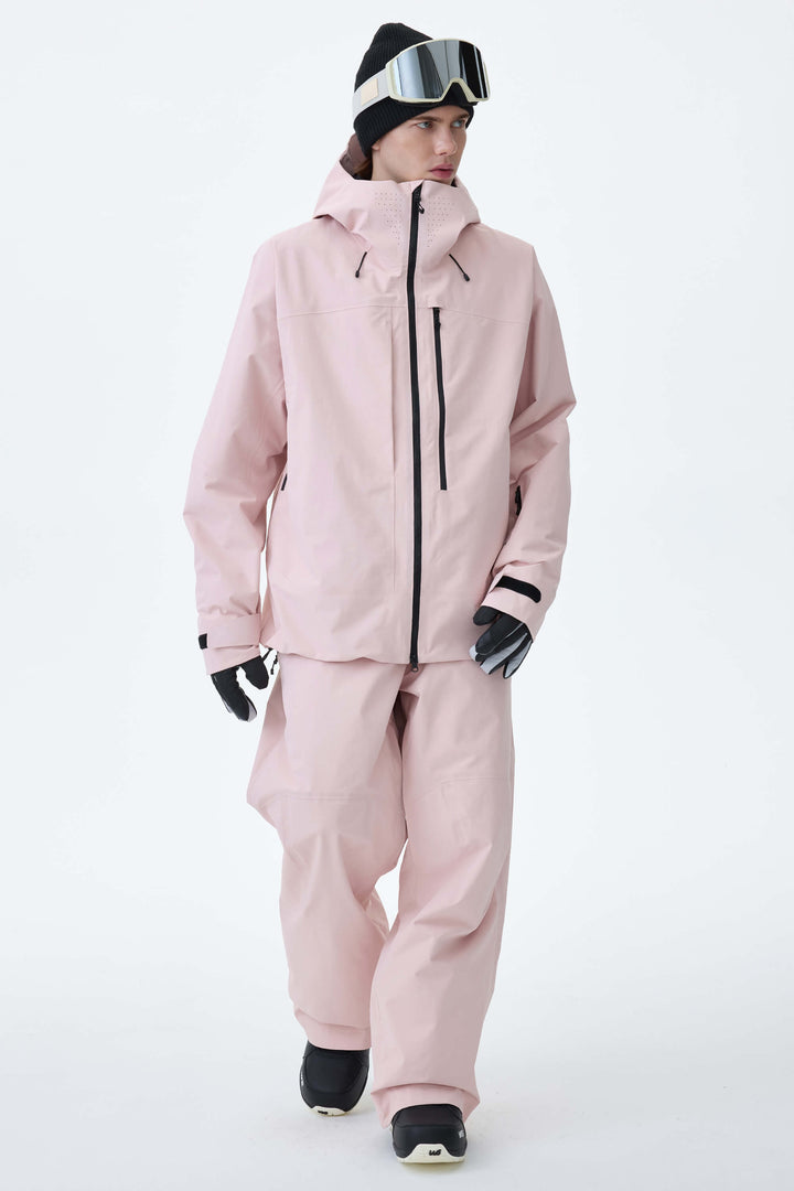 Men's Pink Alpine Shield 3L Asymmetric Insulated Ski Jacket