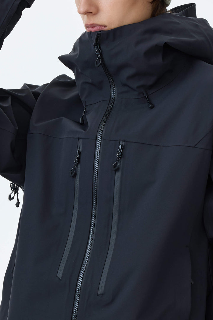 Women's Black 3L Technical Hardshell Snow Jacket