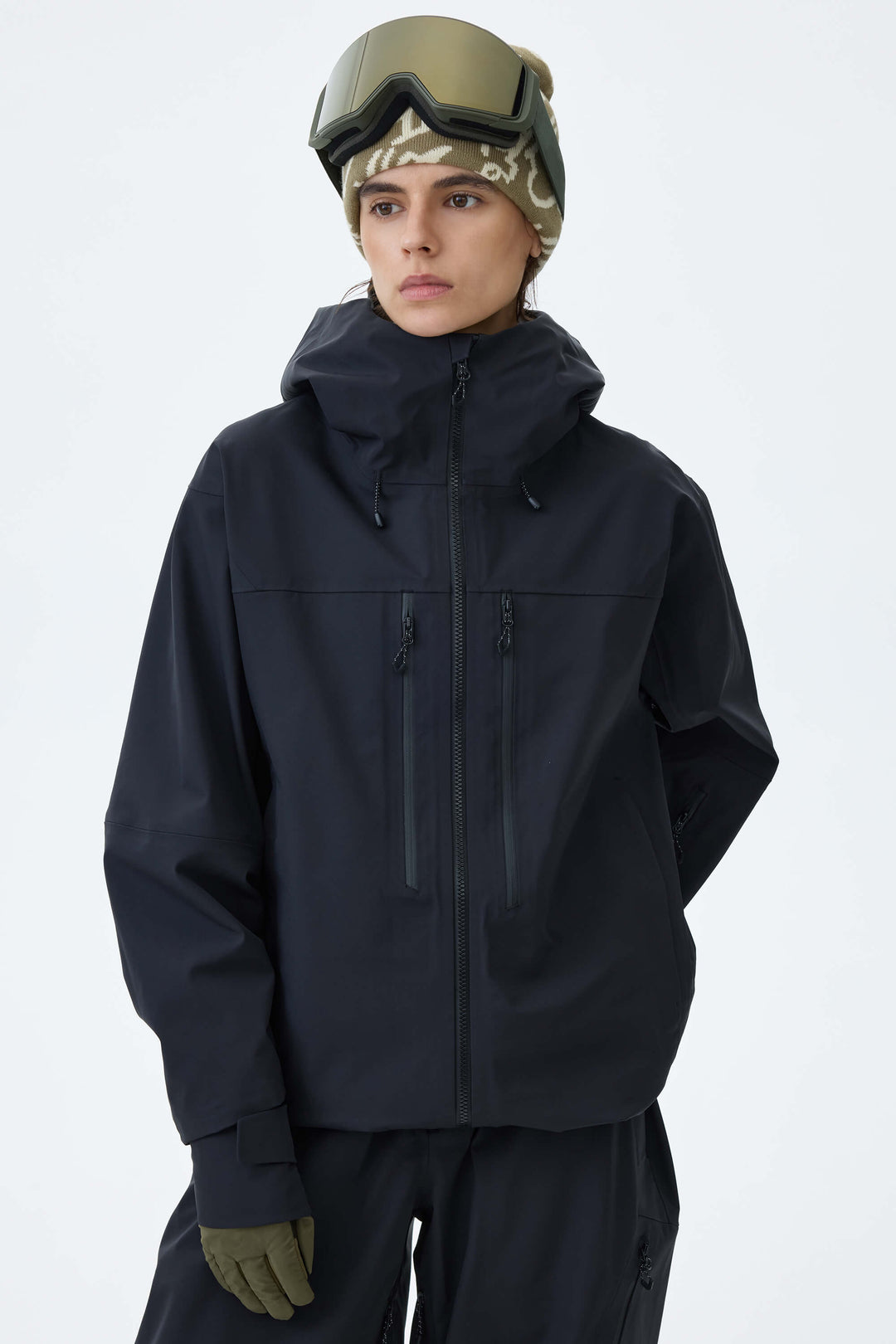 Women's Black 3L Technical Hardshell Snow Jacket
