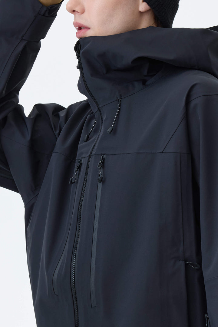 Men's Black 3L Technical Hardshell Snow Jacket