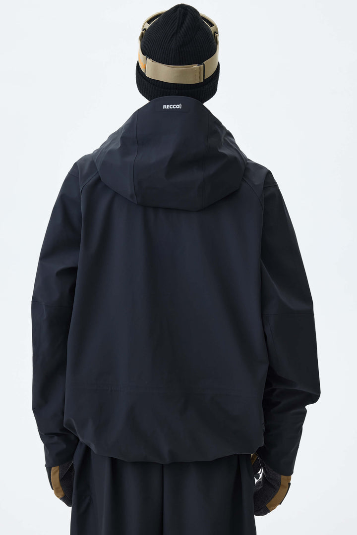 Men's Black 3L Technical Hardshell Snow Jacket