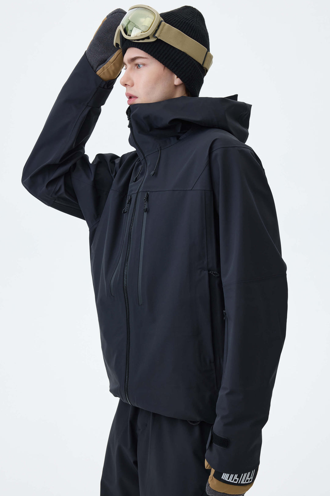Men's Black 3L Technical Hardshell Snow Jacket