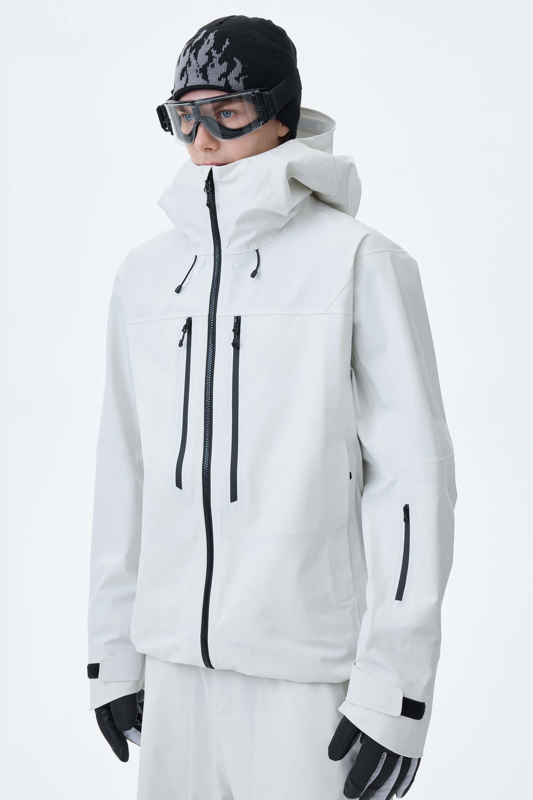 Men's Off White 3L Technical Hardshell Snow Jacket