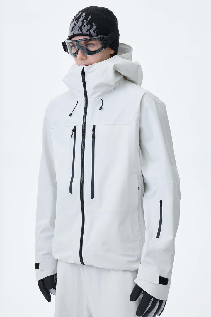Men's Off White 3L Technical Hardshell Snow Jacket