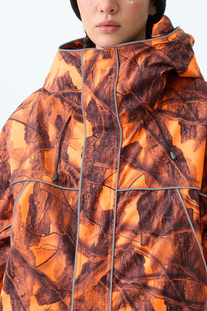 Women's Blaze Woodland Camo Reflective Piping Insulated Snow Jacket