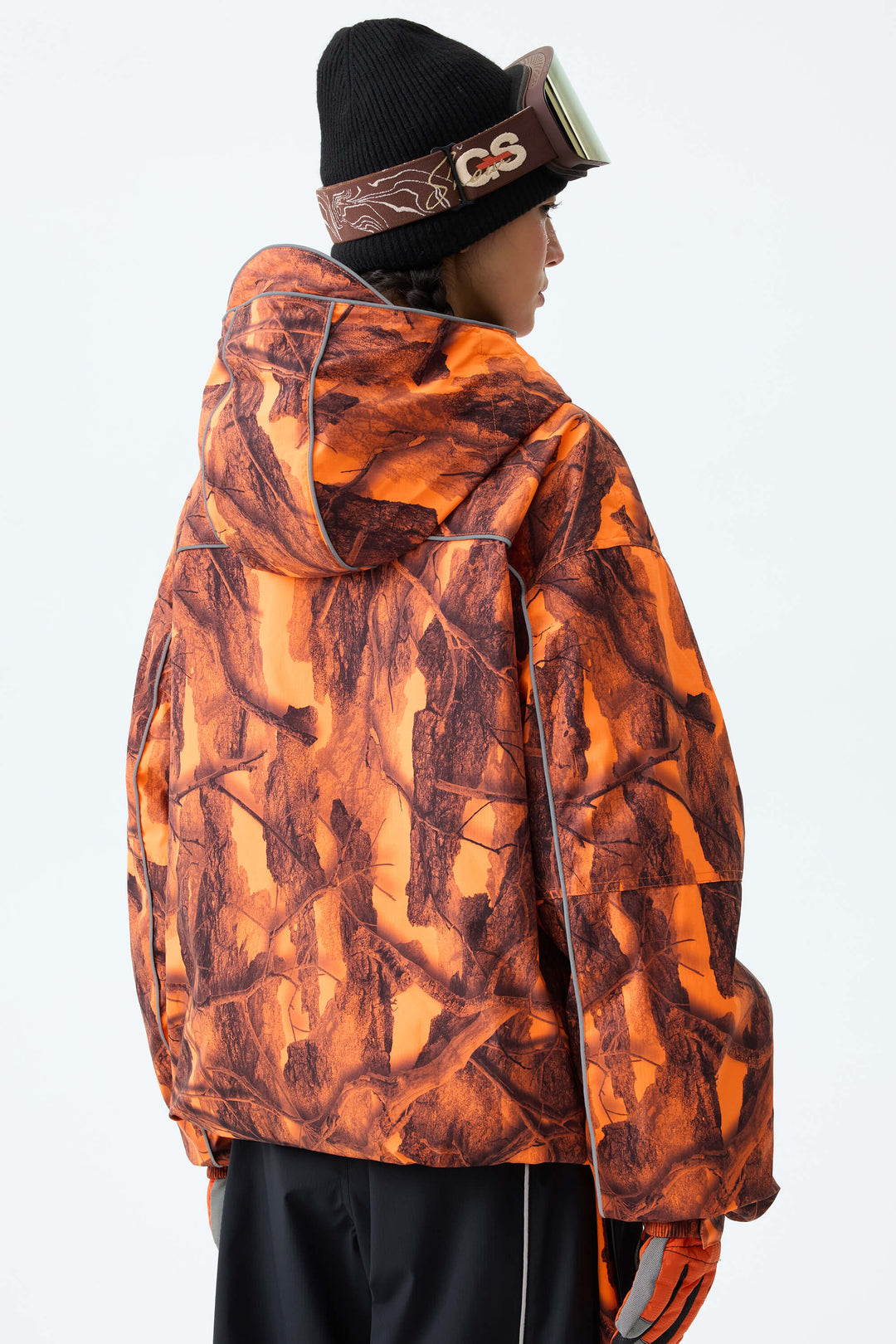 Women's Blaze Woodland Camo Reflective Piping Insulated Snow Jacket