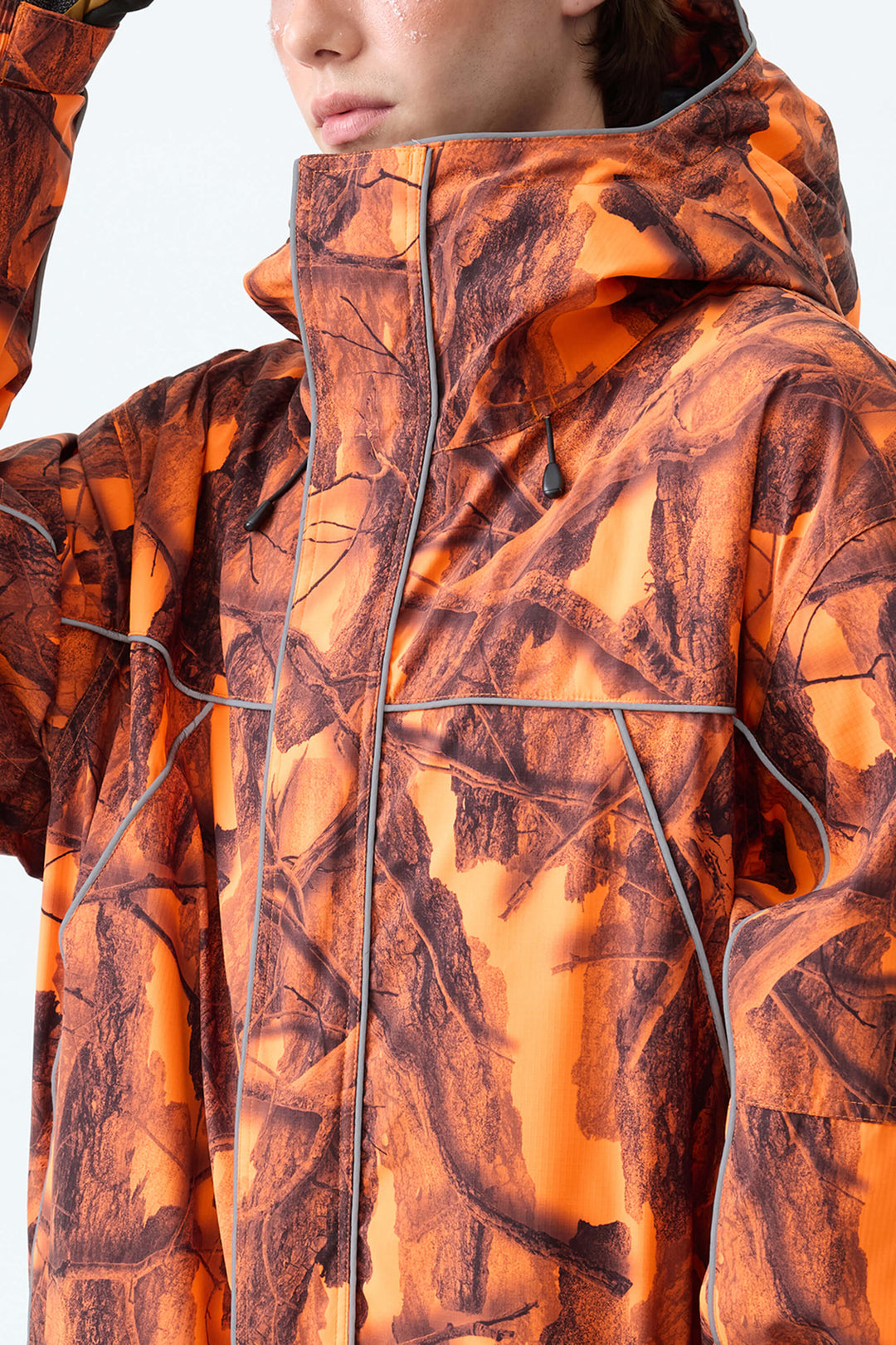 Men's Blaze Woodland Camo Reflective Piping Insulated Snow Jacket