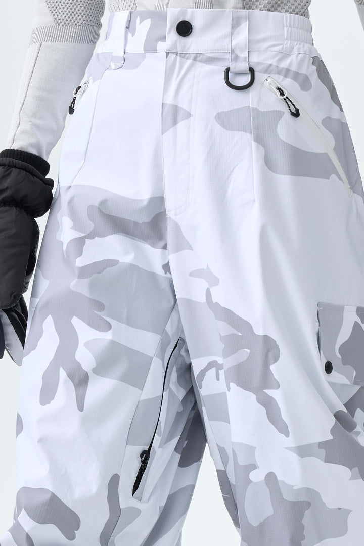 Women's Snow Camo Baggy Wear-resistant Waterproof Snow Pants
