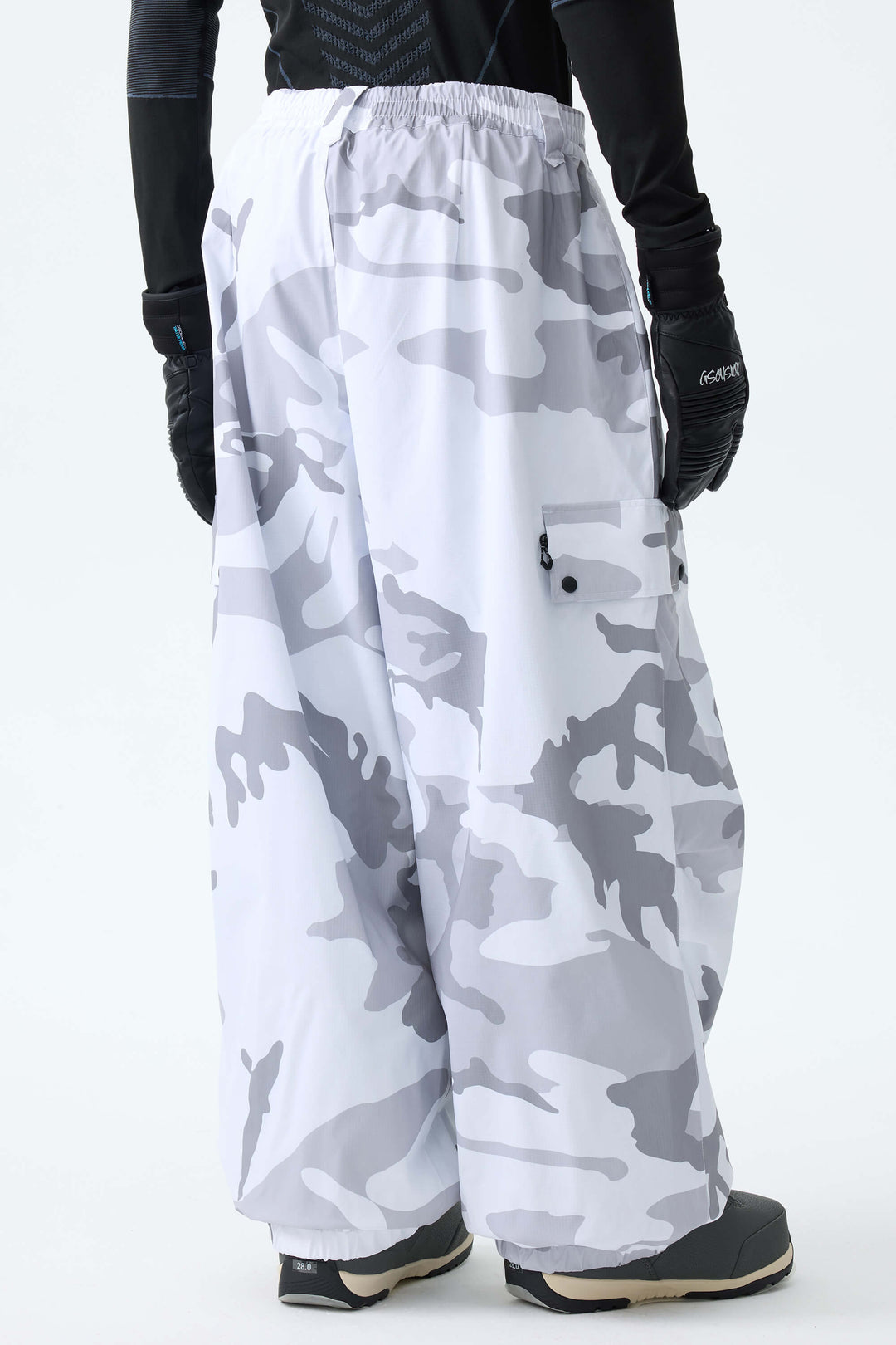 Men's Snow Camo Baggy Wear-resistant Waterproof Snow Pants