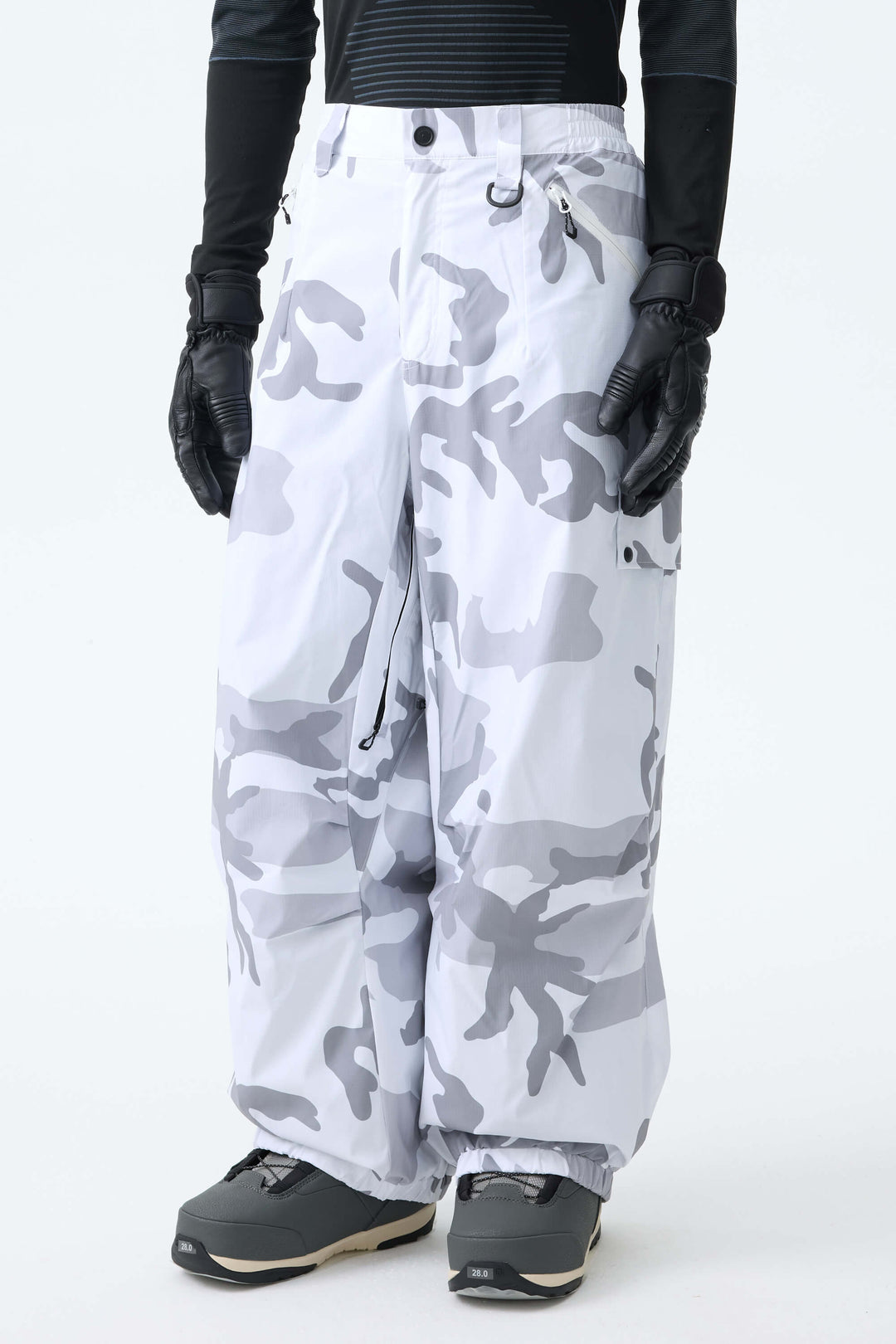 Men's Snow Camo Baggy Wear-resistant Waterproof Snow Pants