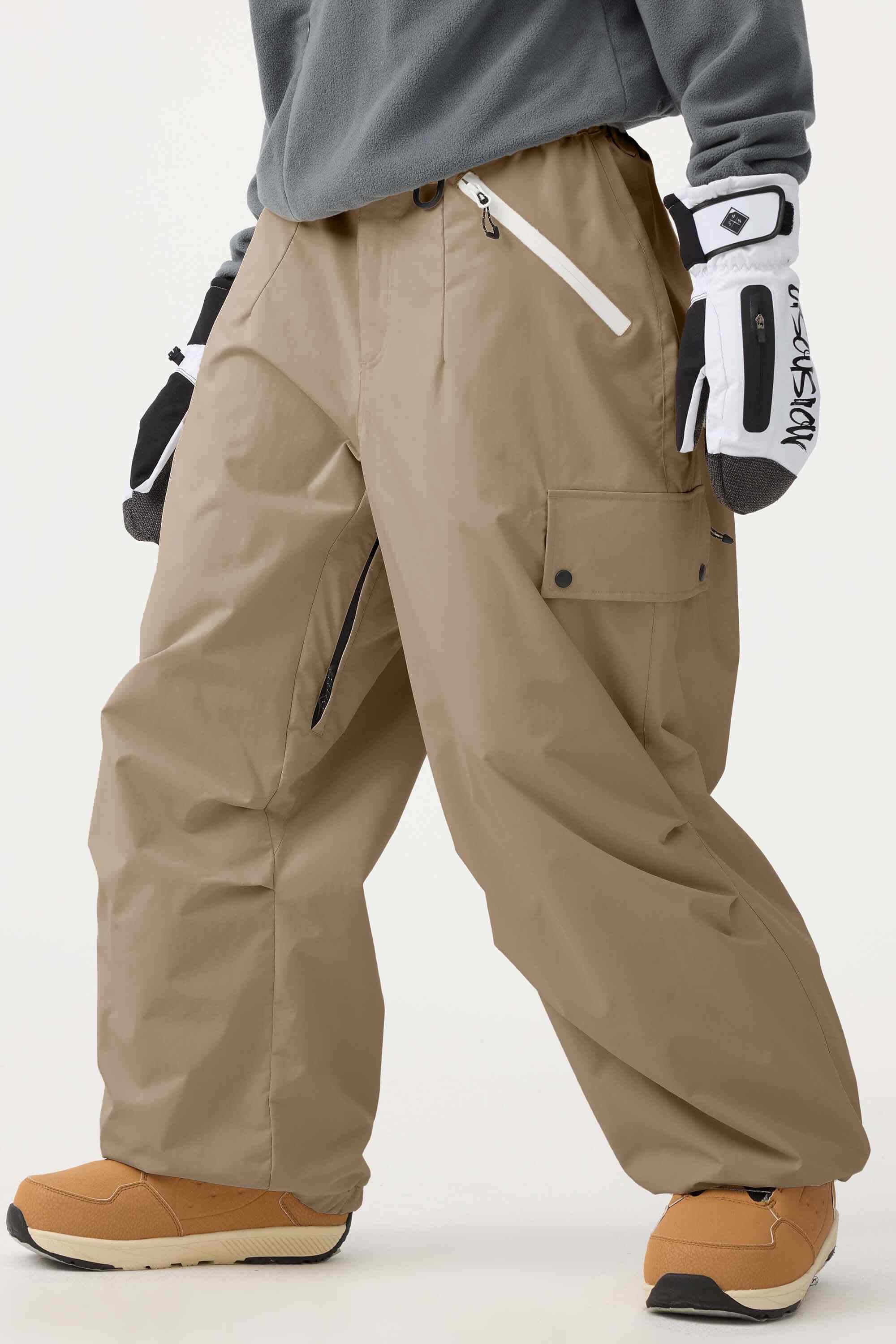 Women's Coffee Baggy Wear-resistant Waterproof Snow Pants – GSou Snow
