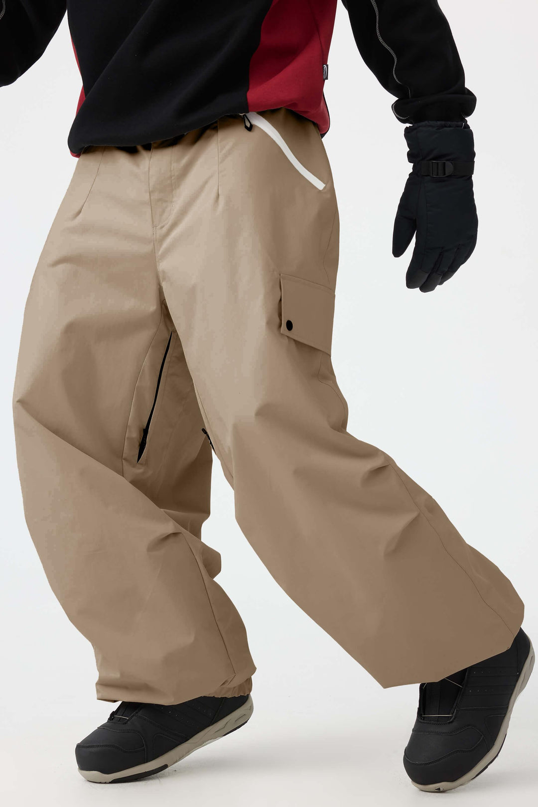 Men's Khaki Baggy Wear-resistant Waterproof Snow Pants – GSou Snow