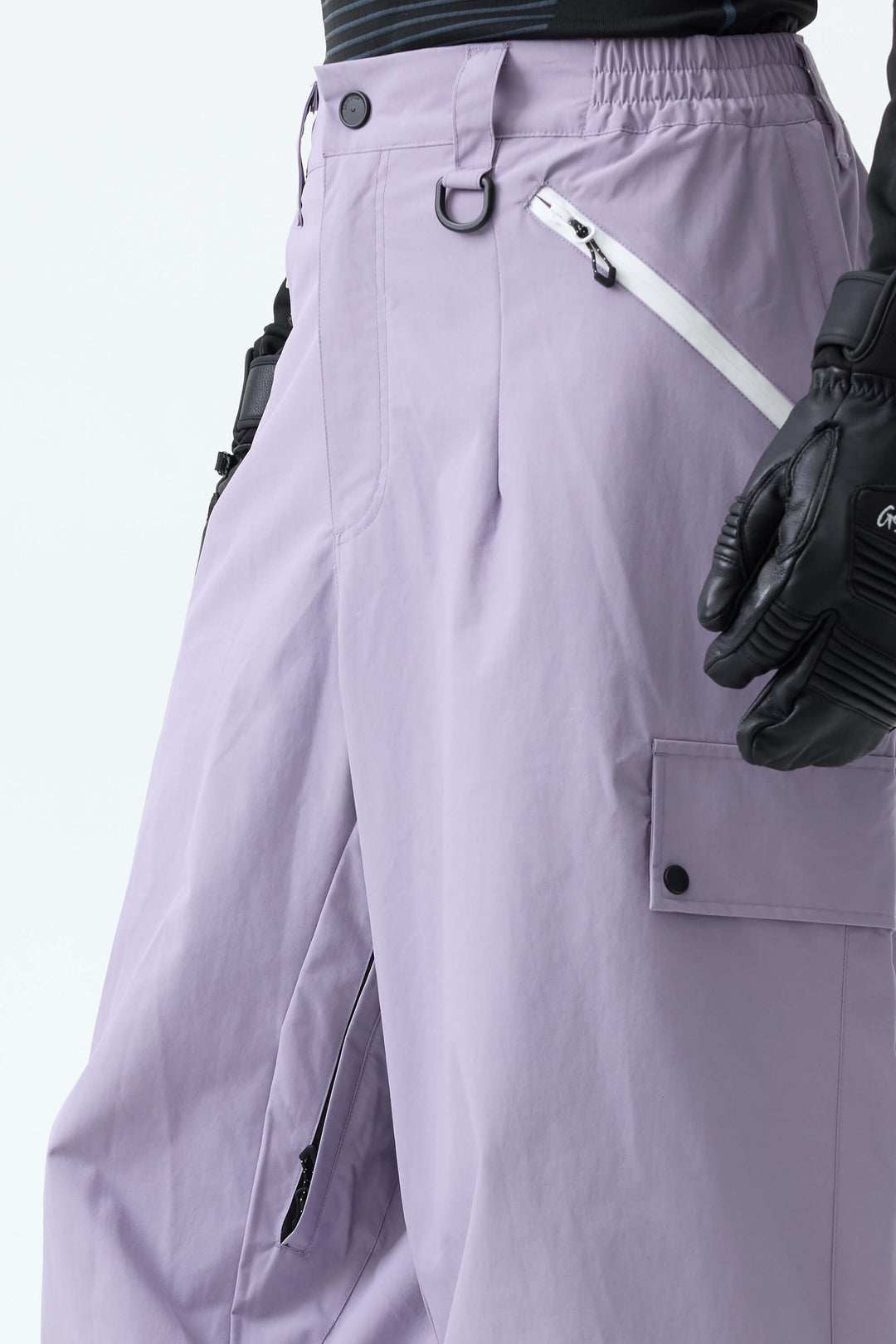 Men's Lavender Baggy Wear-resistant Waterproof Snow Pants