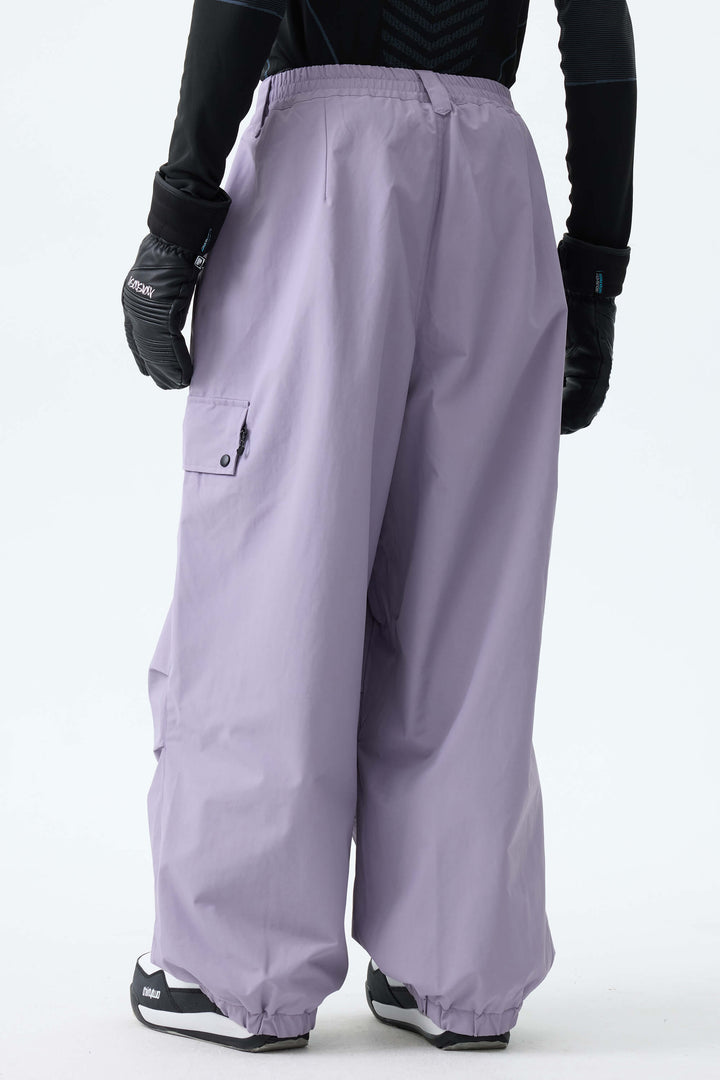 Men's Lavender Baggy Wear-resistant Waterproof Snow Pants