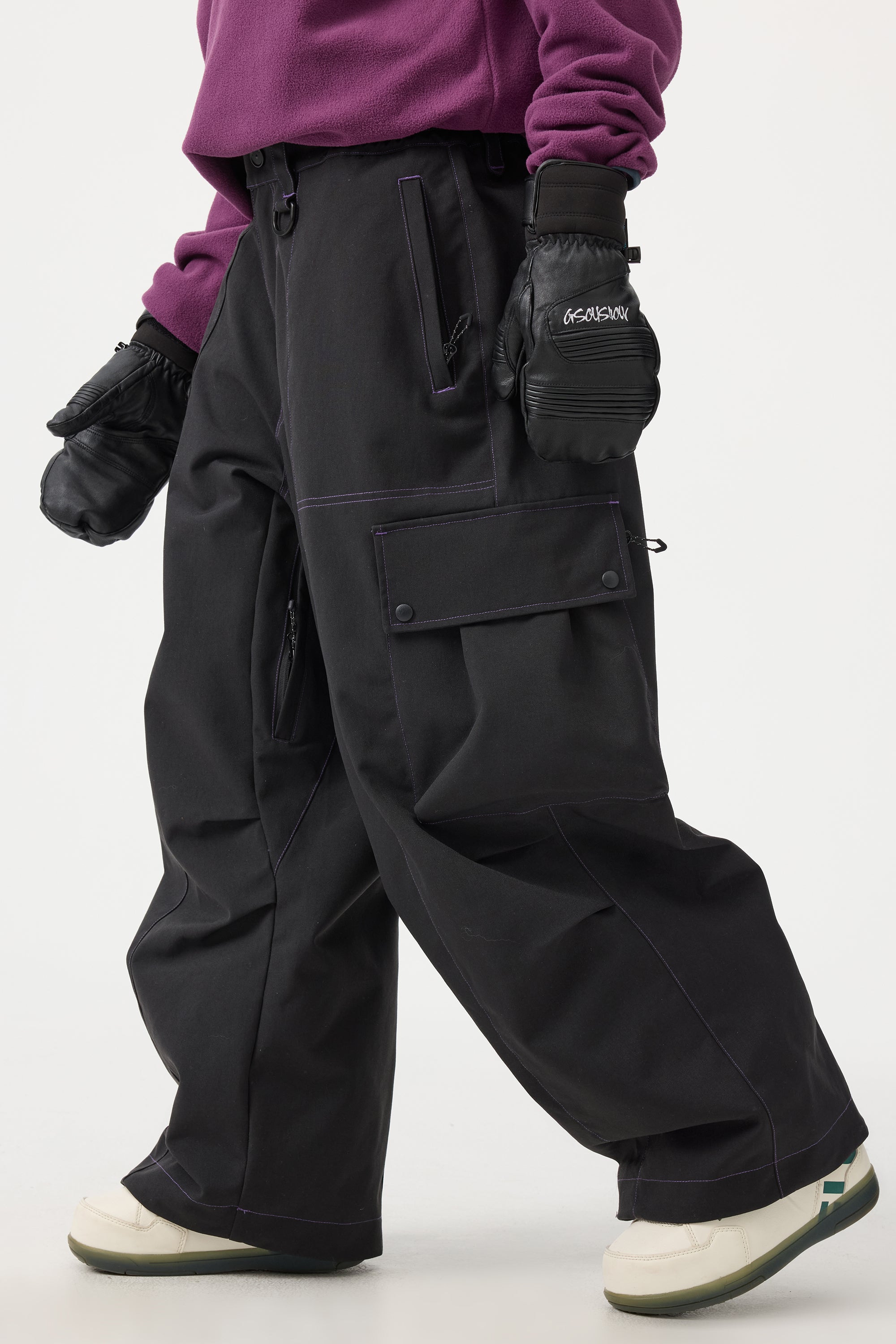 Women's Black Baggy Oxford Wear-resistant Snow Pants – GSou Snow