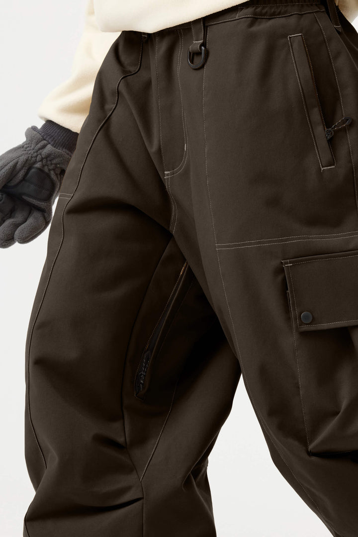 Caramel Baggy Oxford Verschleißfeste Schneehose für Damen 