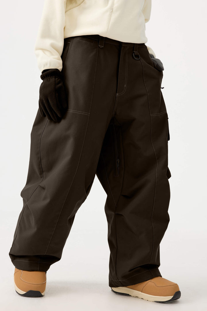 Caramel Baggy Oxford Verschleißfeste Schneehose für Damen 