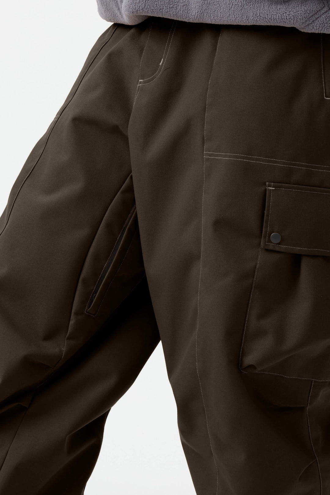 Men's Beige Baggy Oxford Wear-resistant Snow Pants