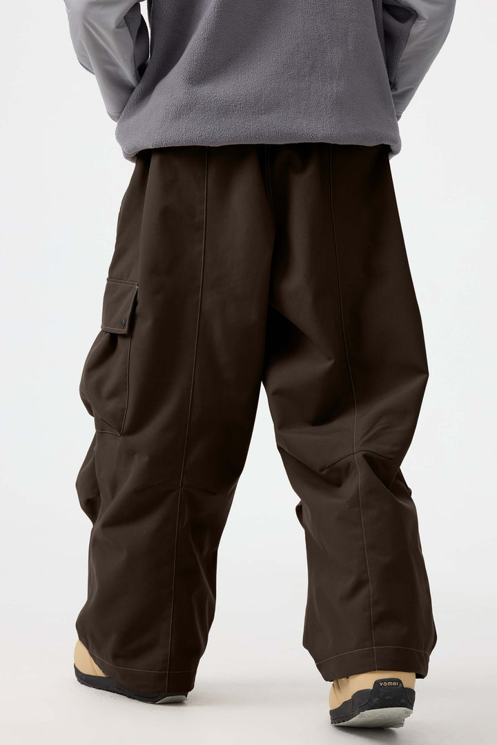 Men's Beige Baggy Oxford Wear-resistant Snow Pants