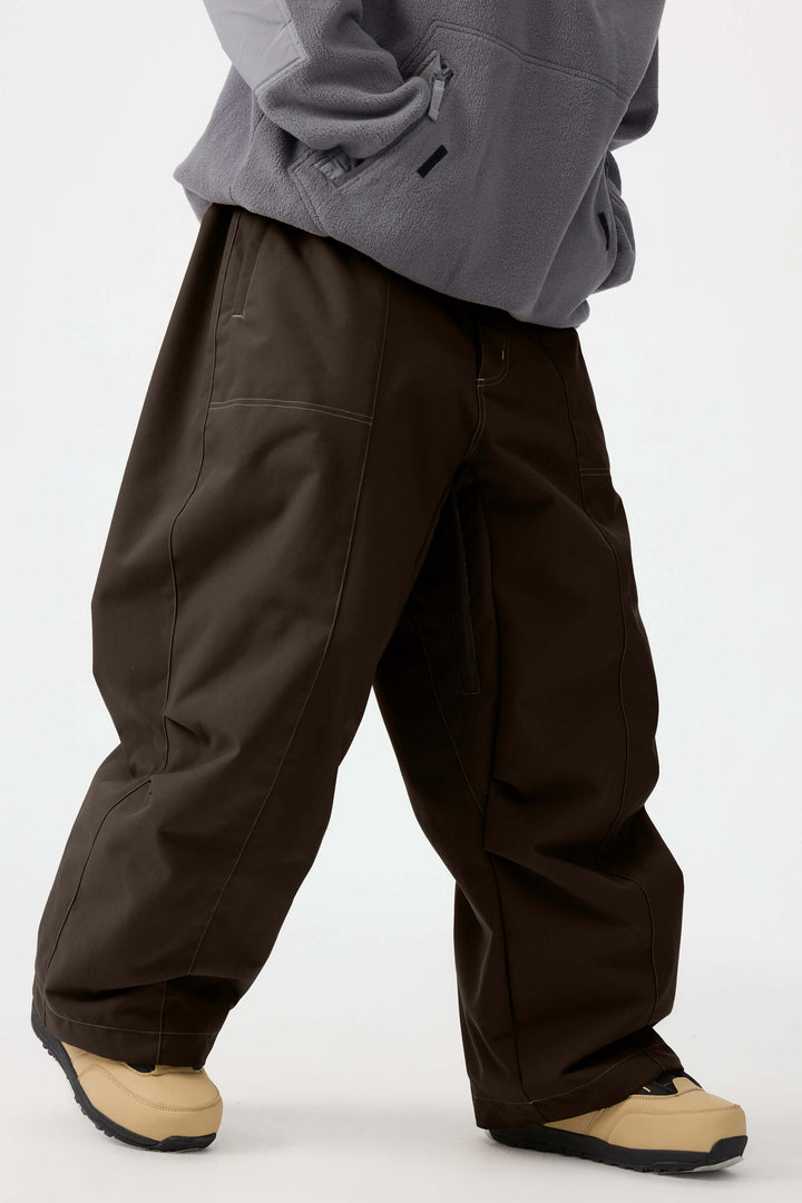 Men's Beige Baggy Oxford Wear-resistant Snow Pants
