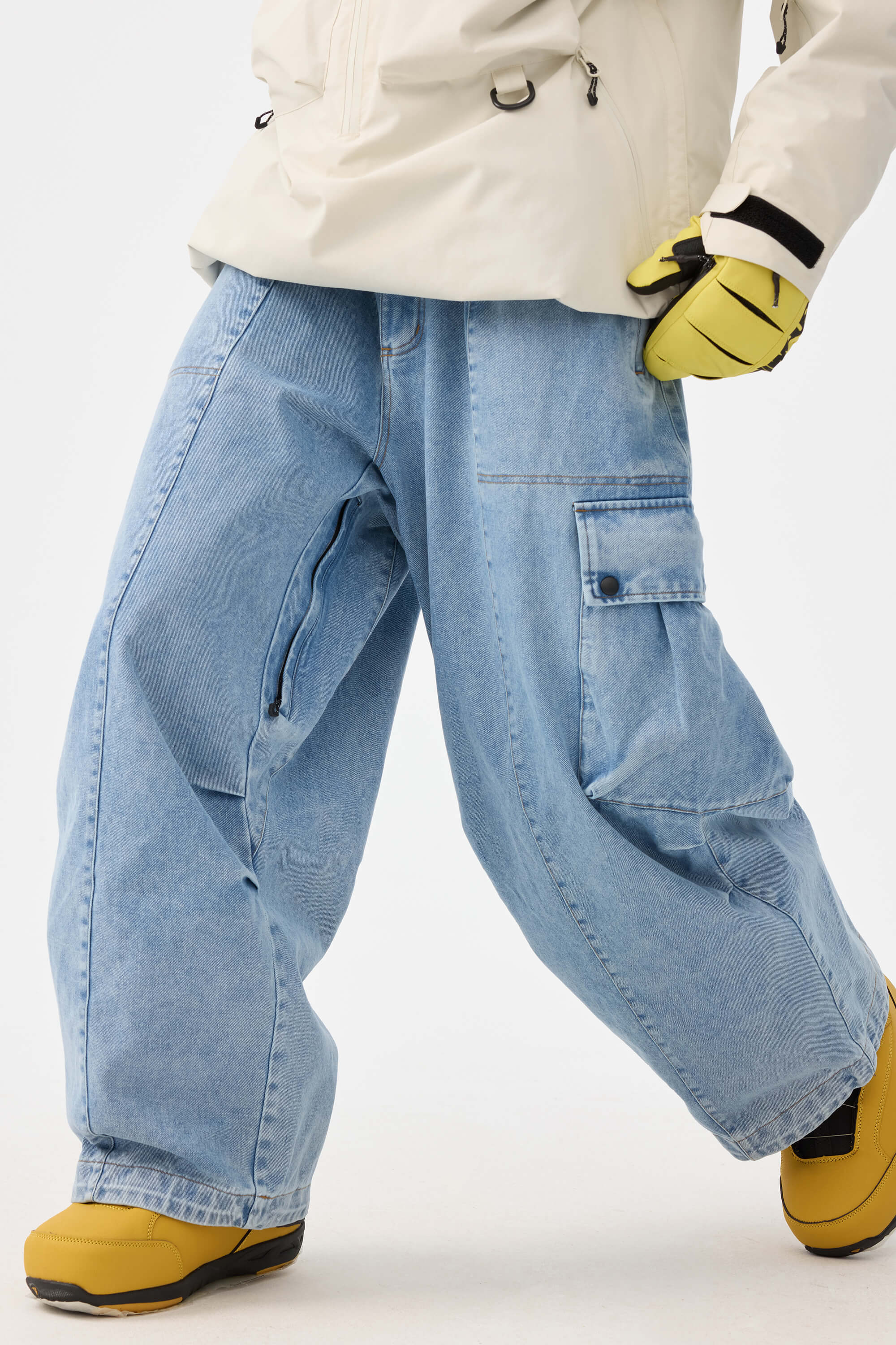 Women's Denim Baggy Oxford Wear-resistant Snow Pants – GSou Snow