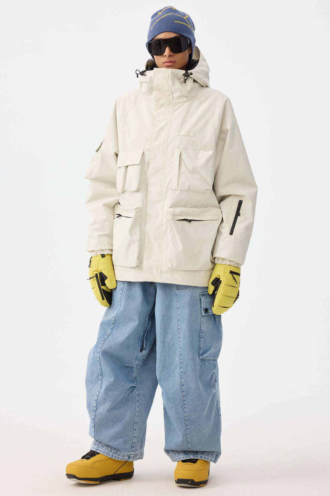 Caramel Baggy Oxford Verschleißfeste Schneehose für Damen 