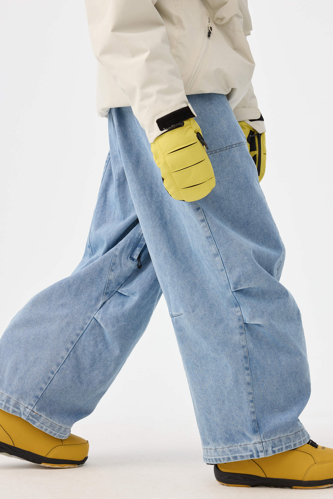 Caramel Baggy Oxford Verschleißfeste Schneehose für Damen 