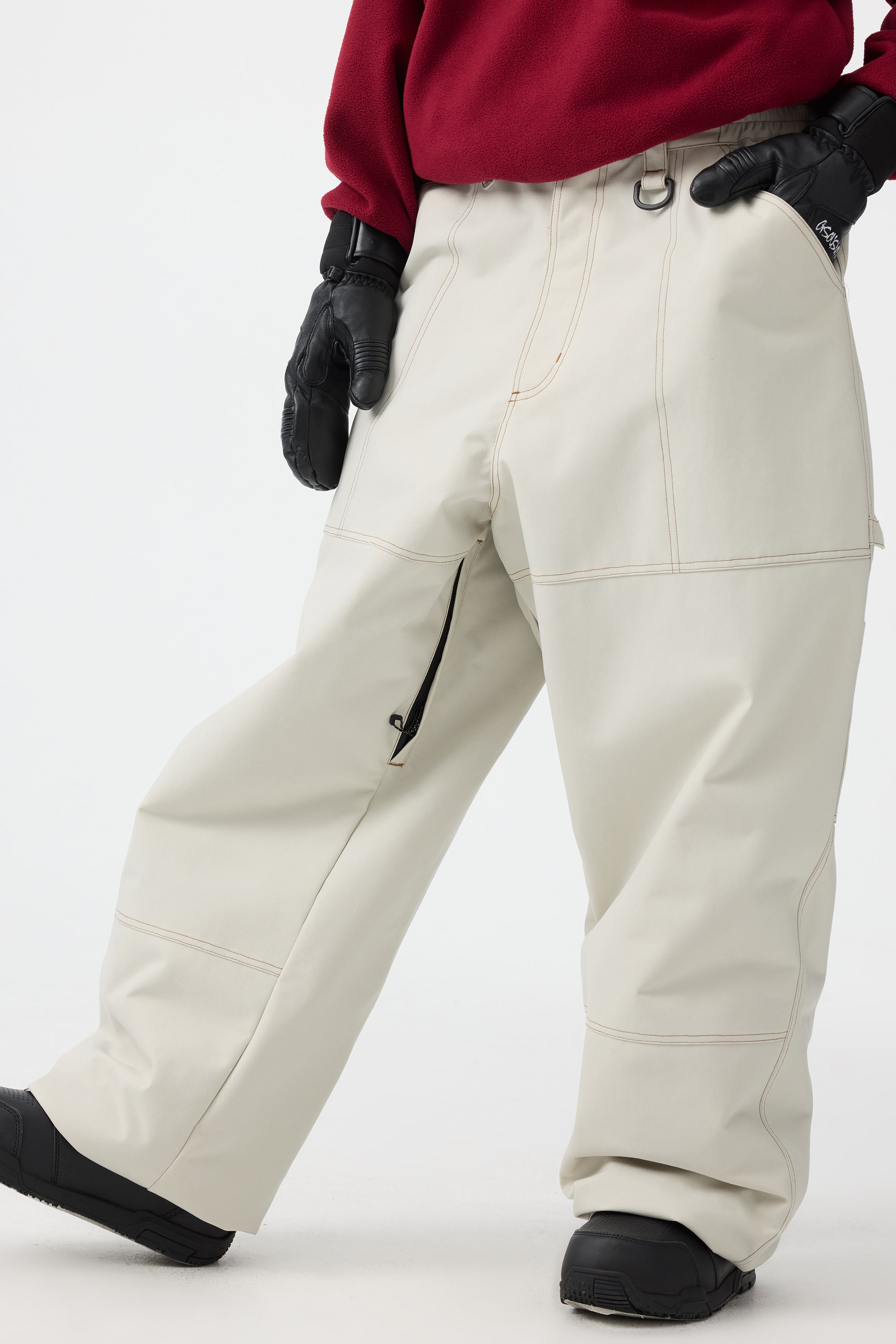 Women's Dark Brown Baggy Oxford Workwear Snow Pants – GSou Snow