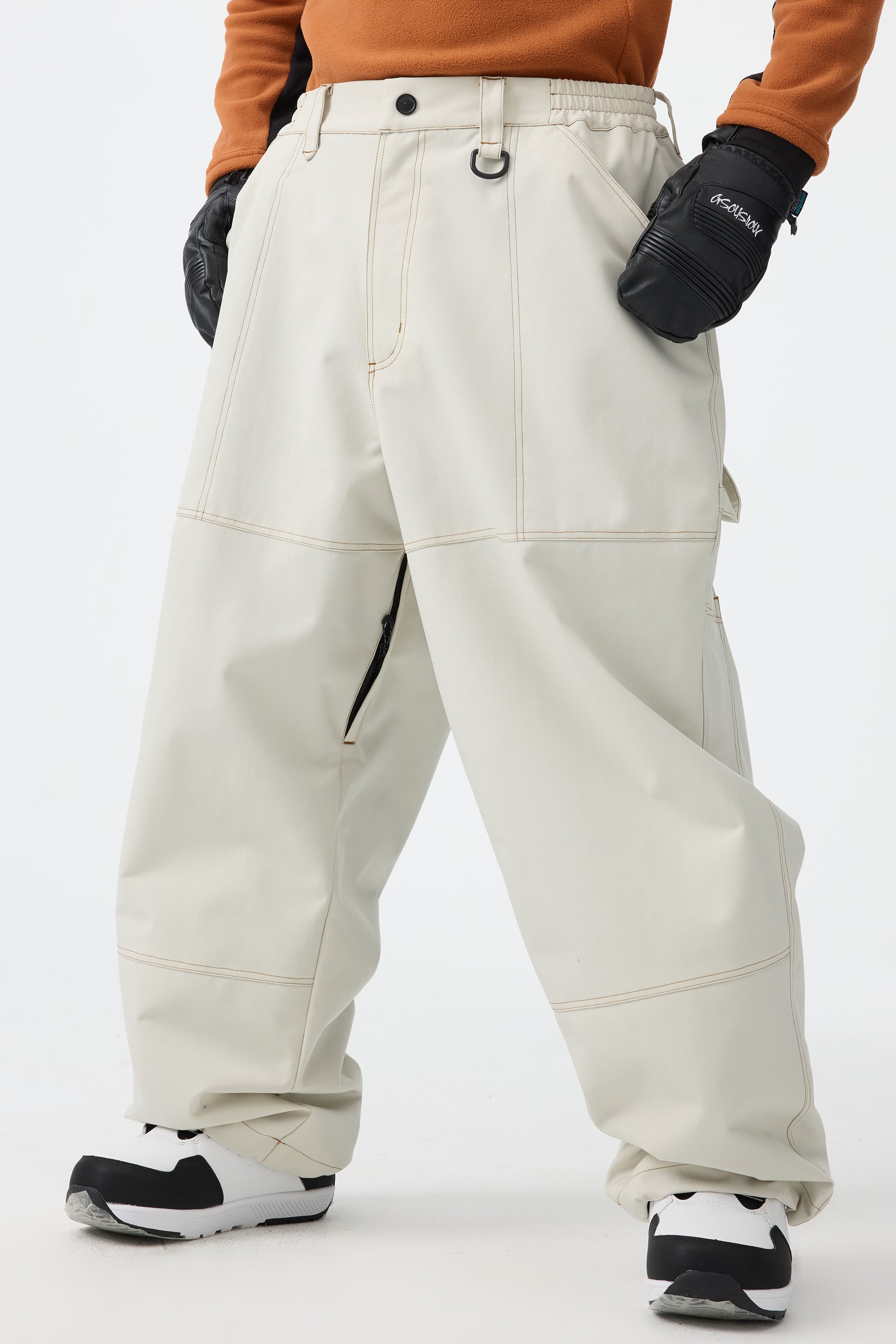 Men's Dark Brown Baggy Oxford Workwear Snow Pants – GSou Snow