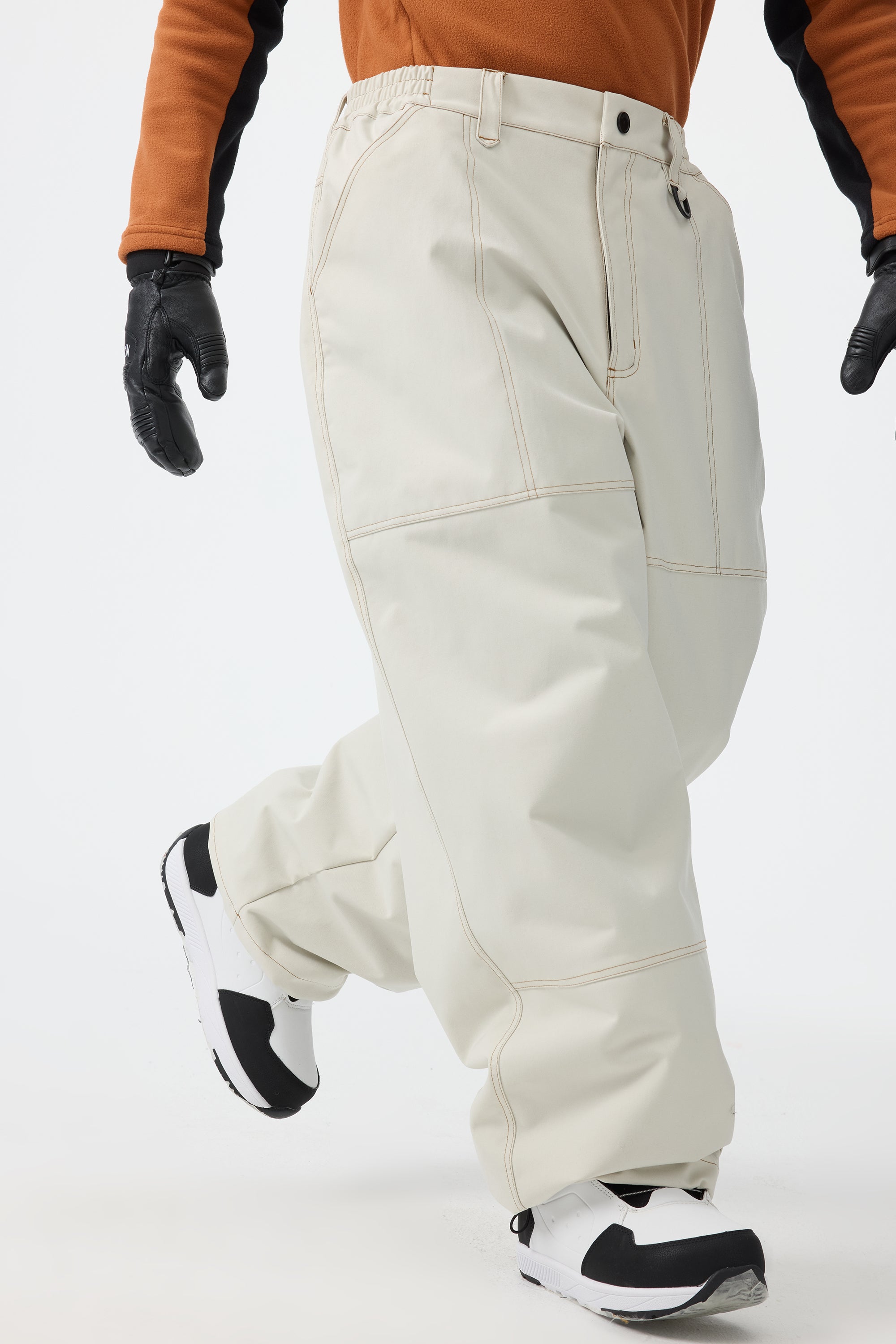 Men's Dark Brown Baggy Oxford Workwear Snow Pants – GSou Snow