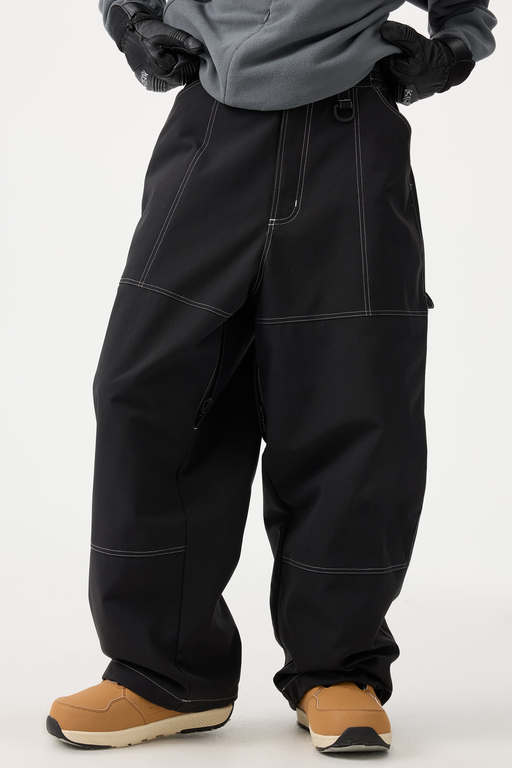 Women's Black Baggy Oxford Workwear Snow Pants – GSou Snow
