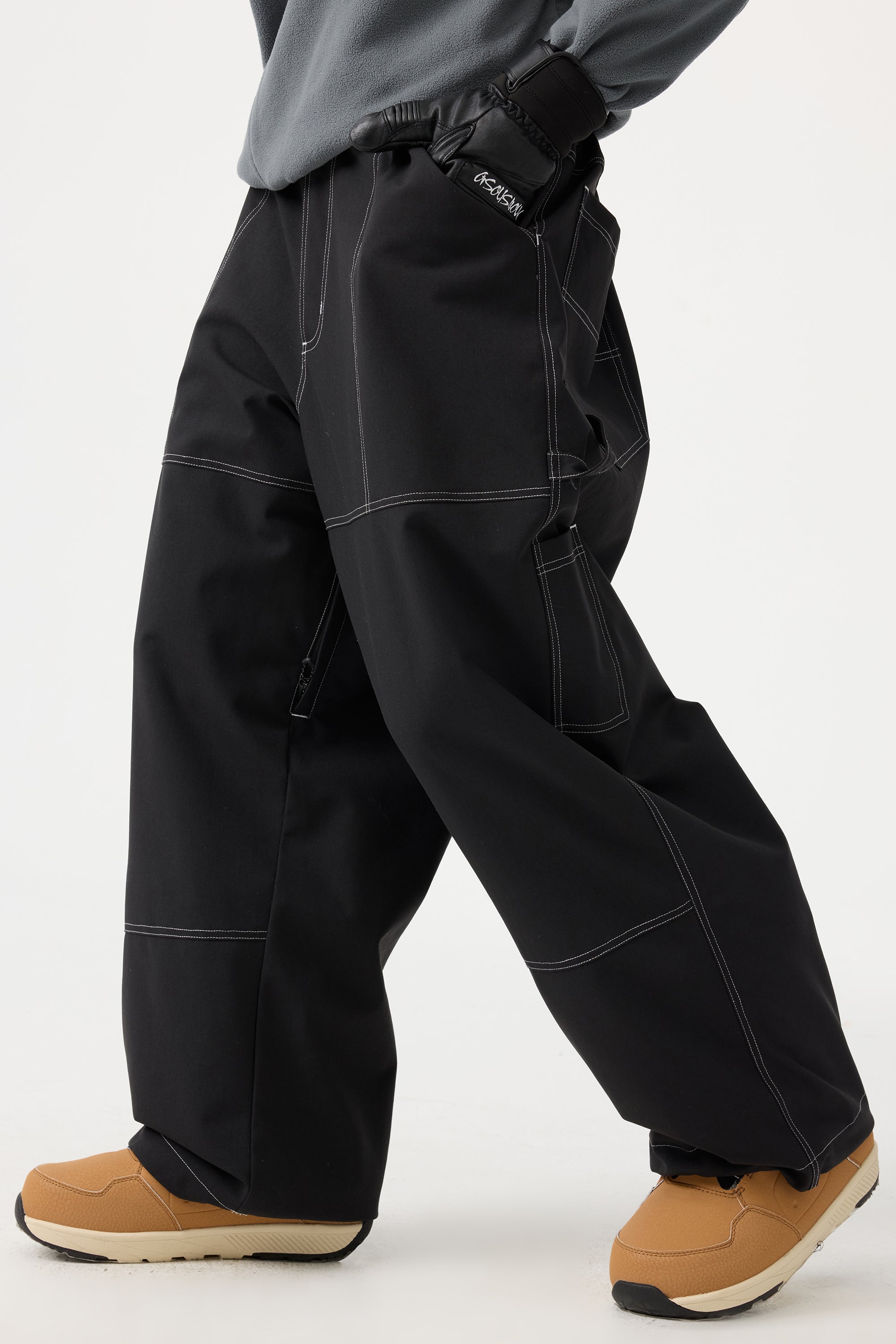 Women's Black Baggy Oxford Workwear Snow Pants – GSou Snow