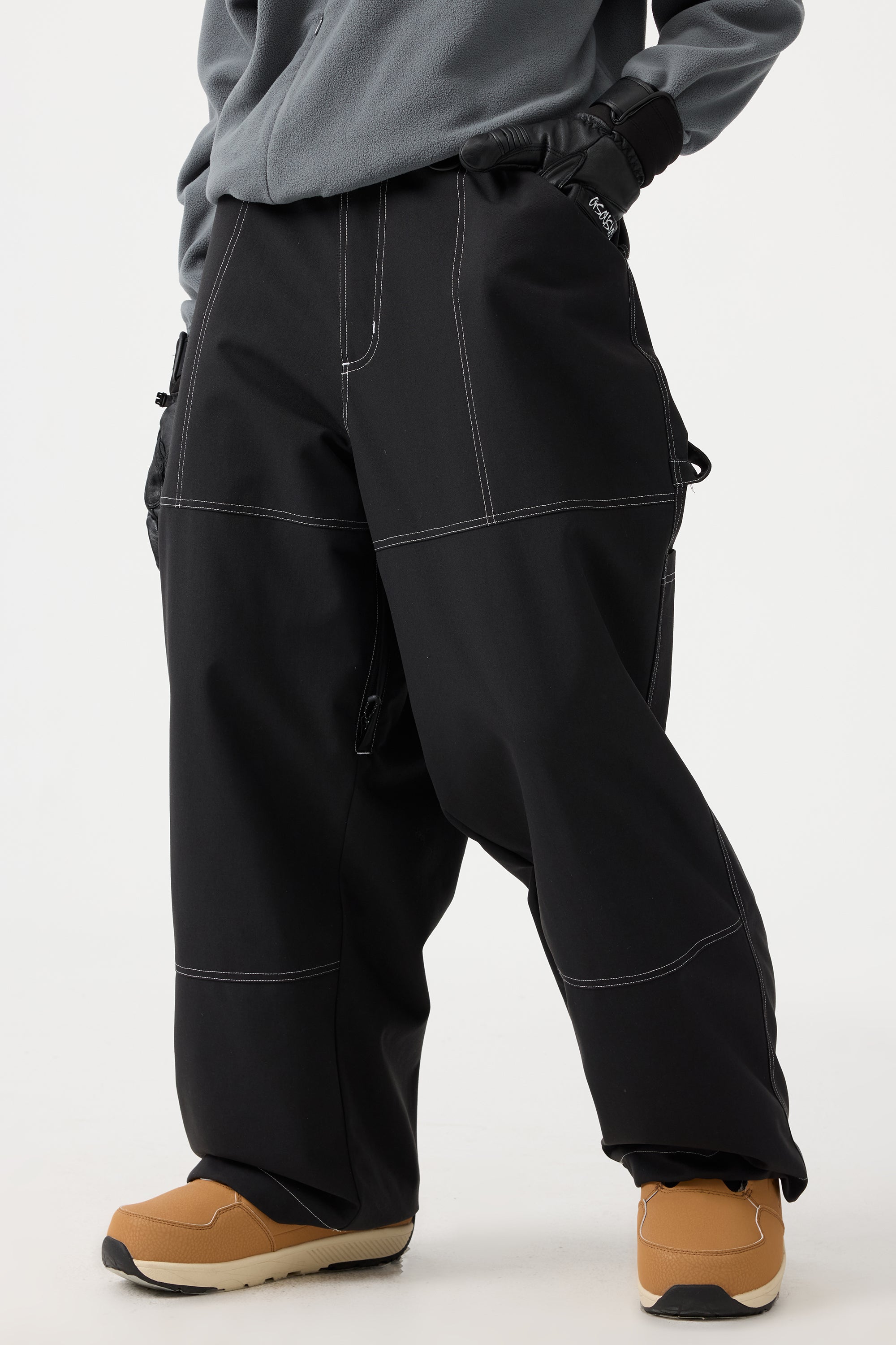 Women's Black Baggy Oxford Workwear Snow Pants – GSou Snow