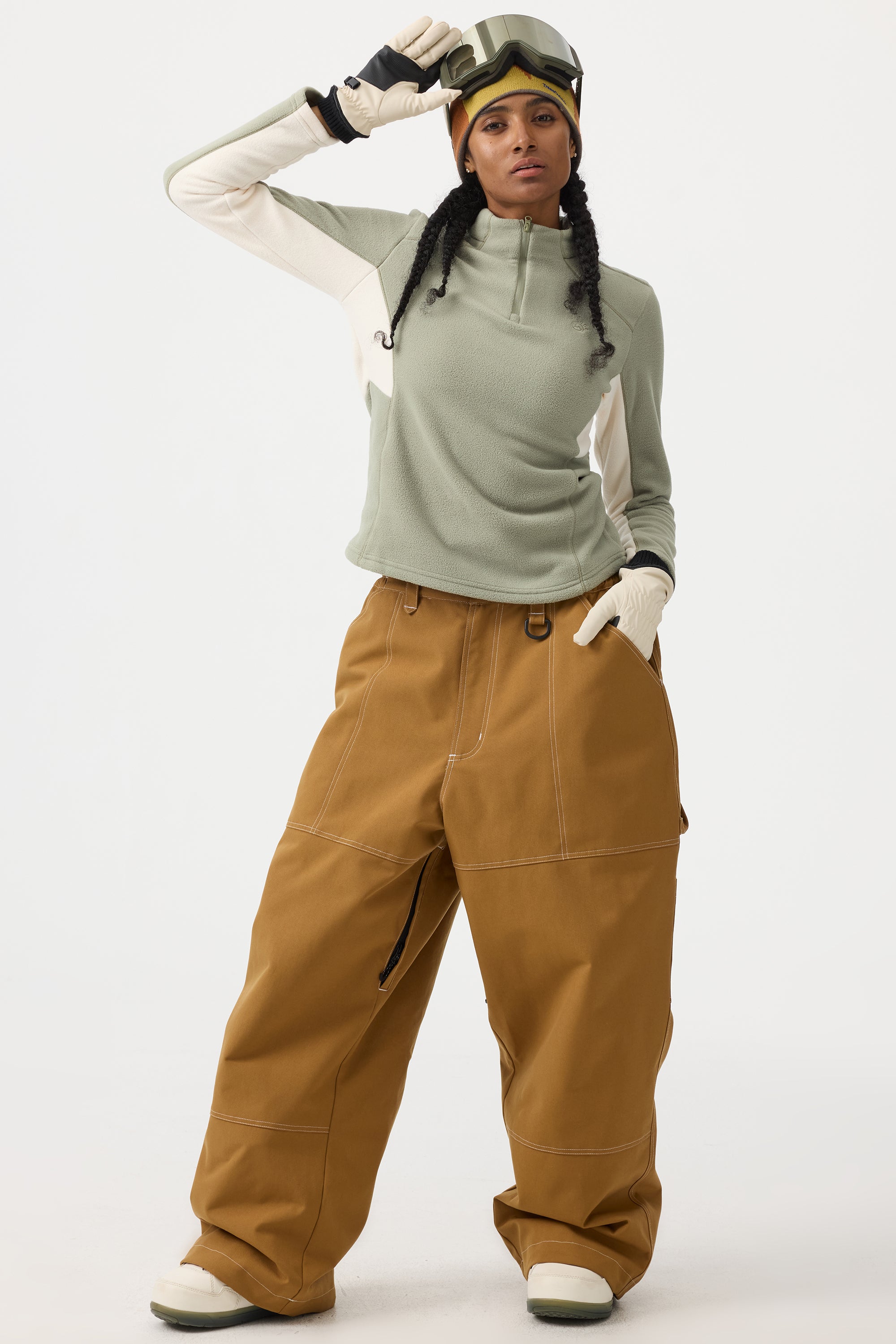 Women's Black Baggy Oxford Workwear Snow Pants – GSou Snow