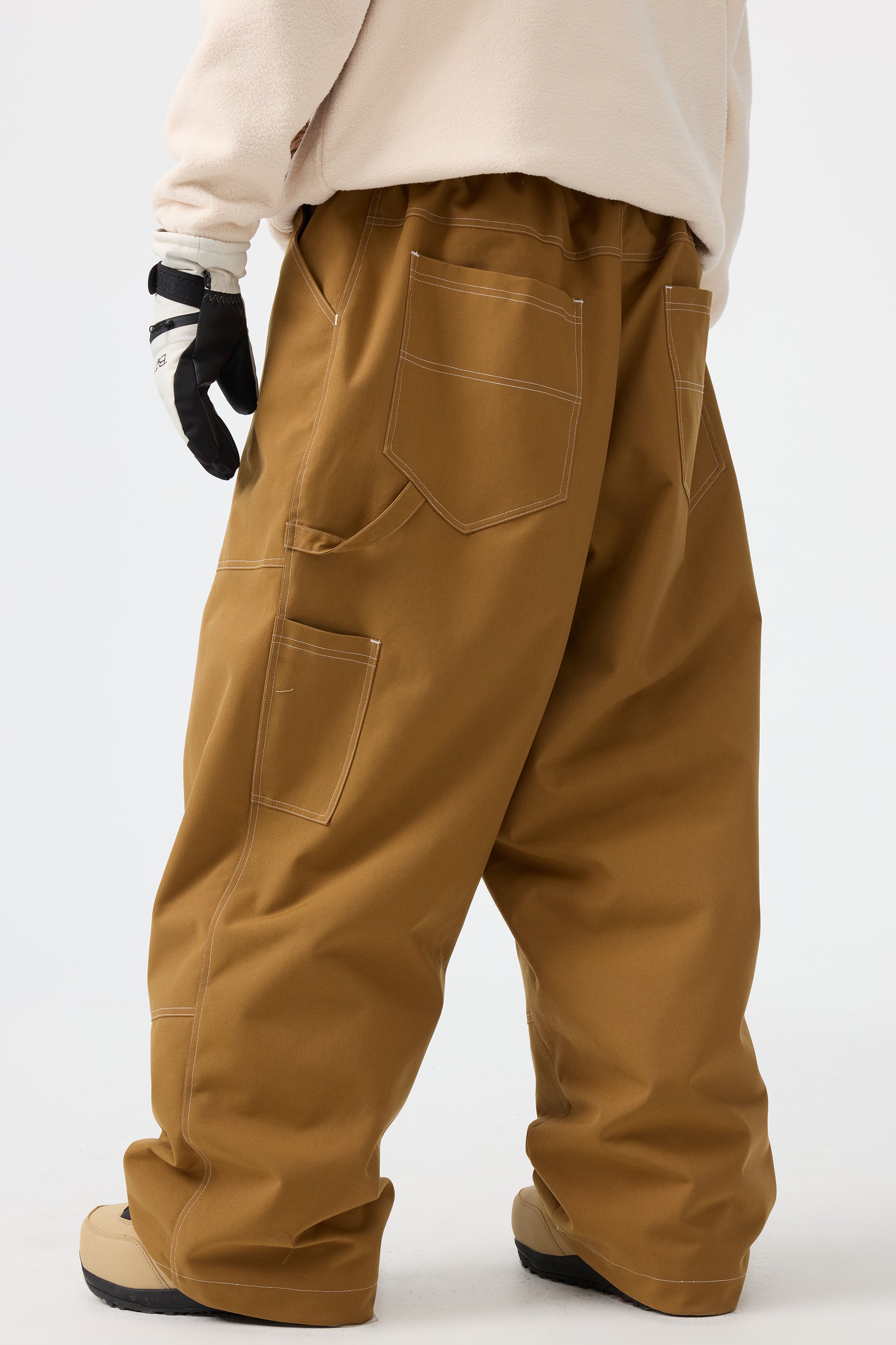 Men's Dark Brown Baggy Oxford Workwear Snow Pants – GSou Snow