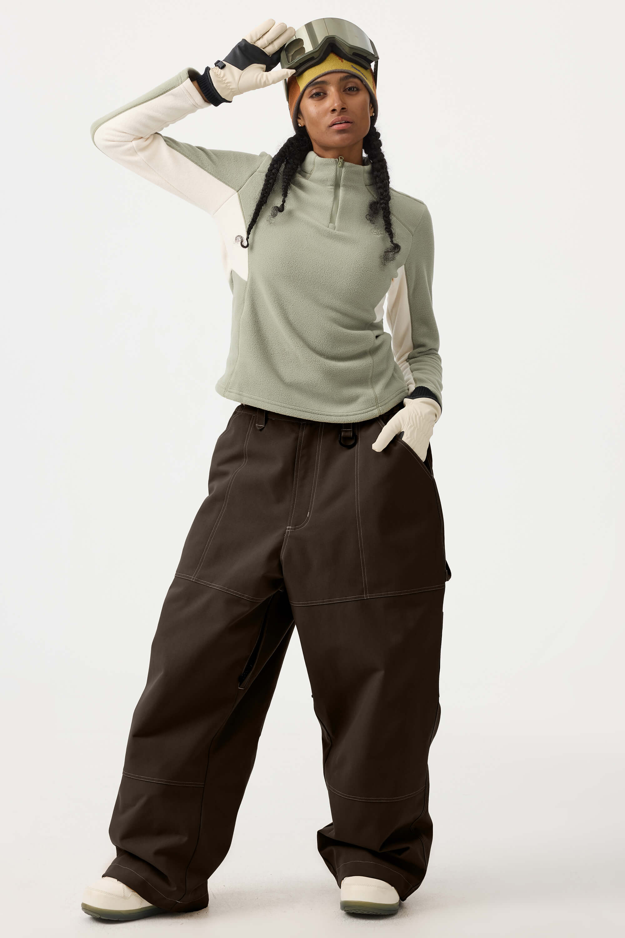 Women's Black Baggy Oxford Workwear Snow Pants – GSou Snow