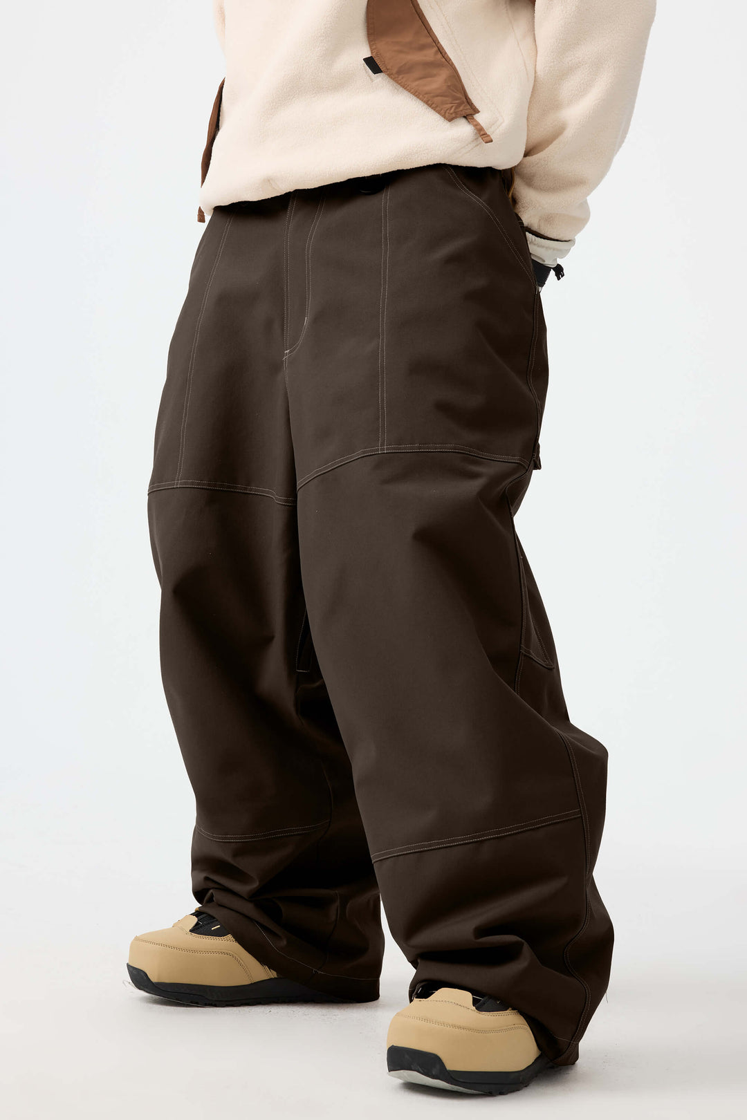 Men's Dark Brown Baggy Oxford Workwear Snow Pants Men's Dark Brown Baggy Oxford Workwear Snow Pants