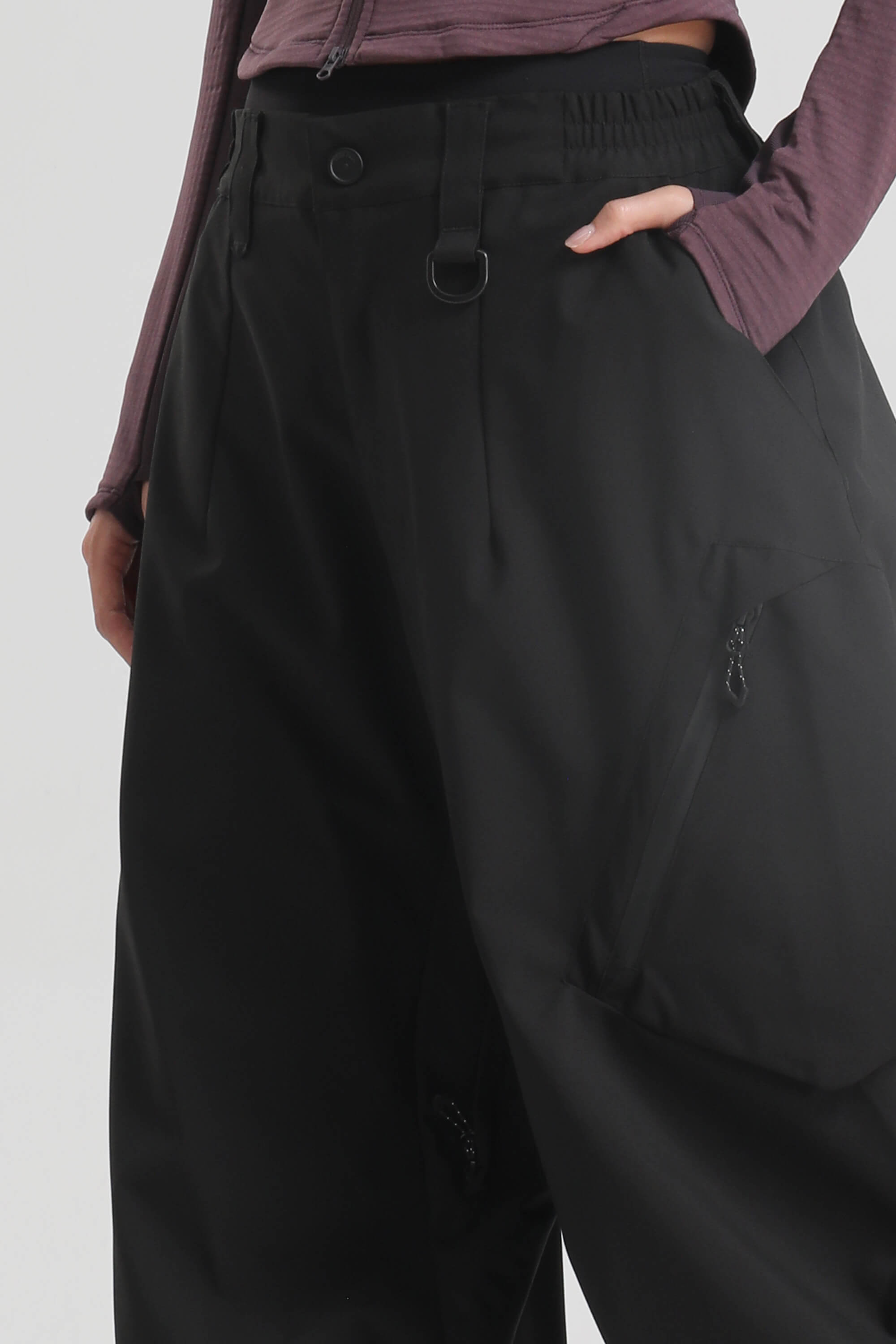 Women's Black Lightweight Breathable Baggy Snow Pants – GSou Snow