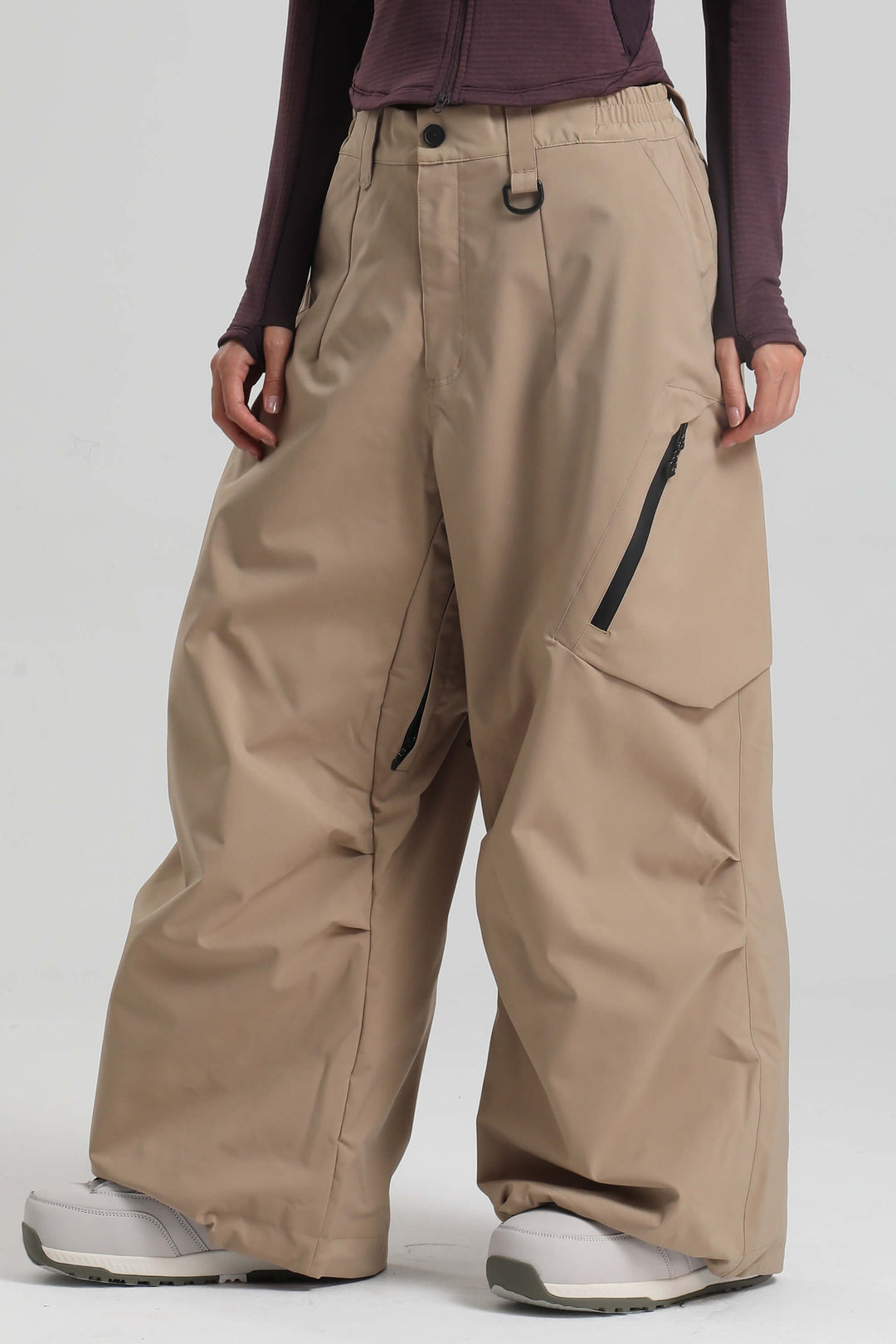 Women's Khaki Lightweight Breathable Baggy Snow Pants – GSou Snow