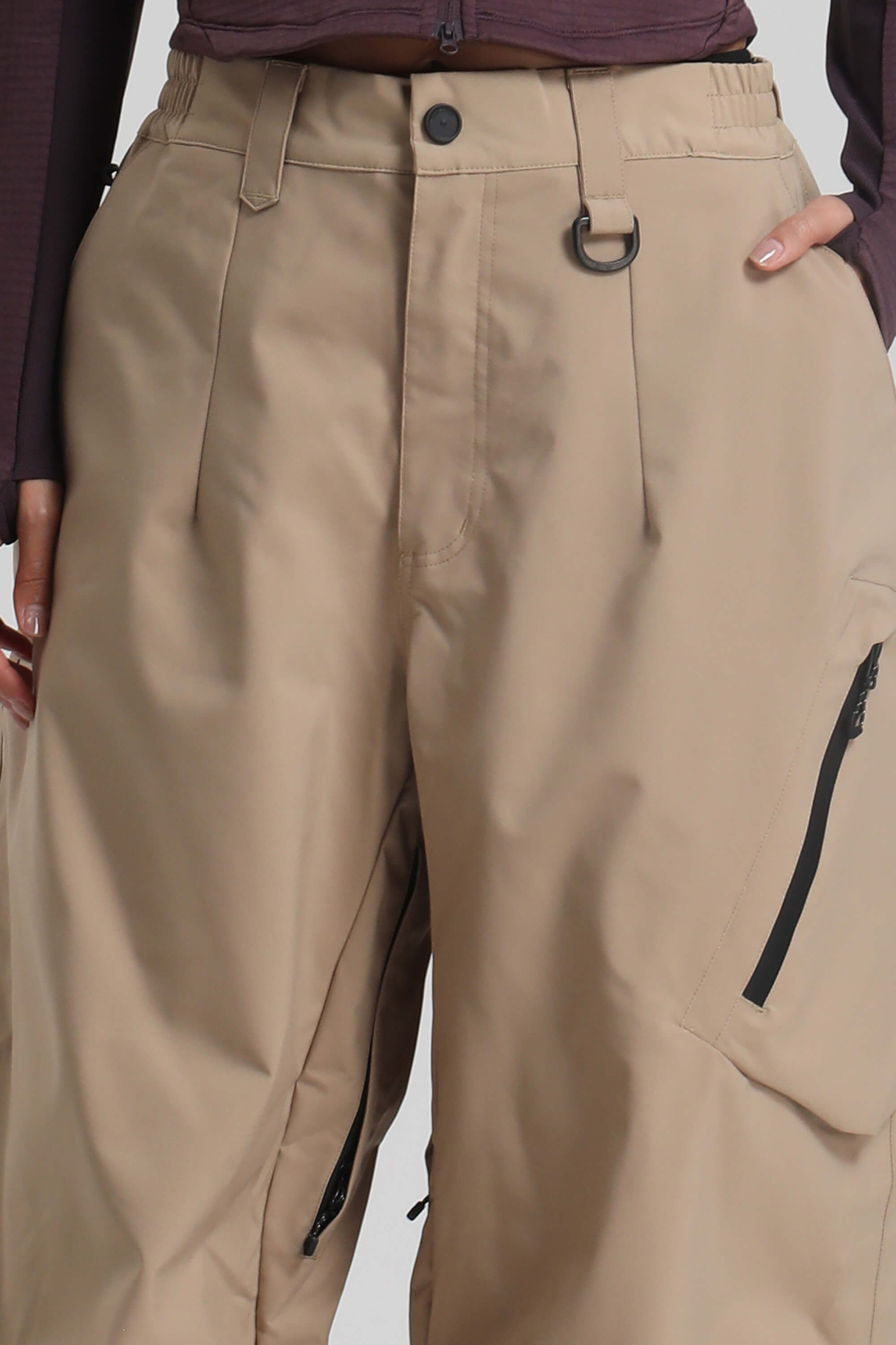 Women's Khaki Lightweight Breathable Baggy Snow Pants – GSou Snow
