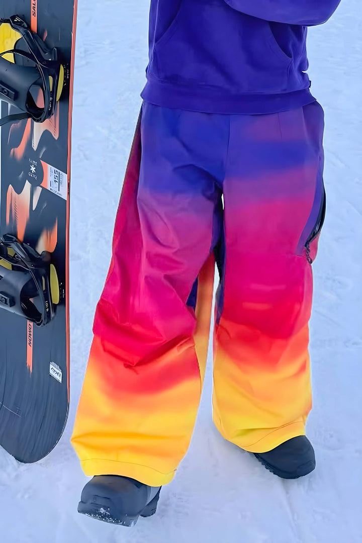 Men's Rainbow Lightweight Breathable Baggy Snow Pants