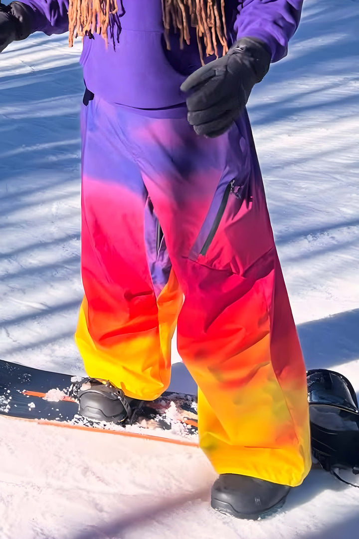 Men's Rainbow Lightweight Breathable Baggy Snow Pants