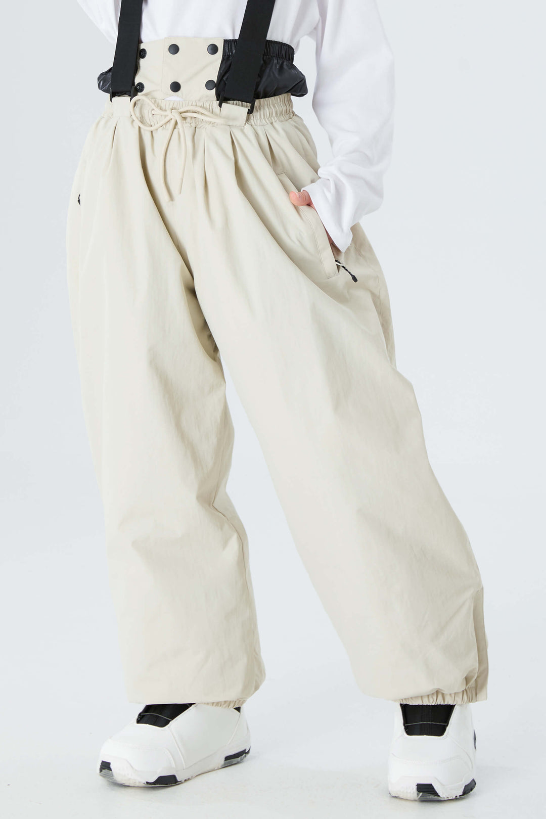 Boys' Off White Waterproof Balloon Snow Pants