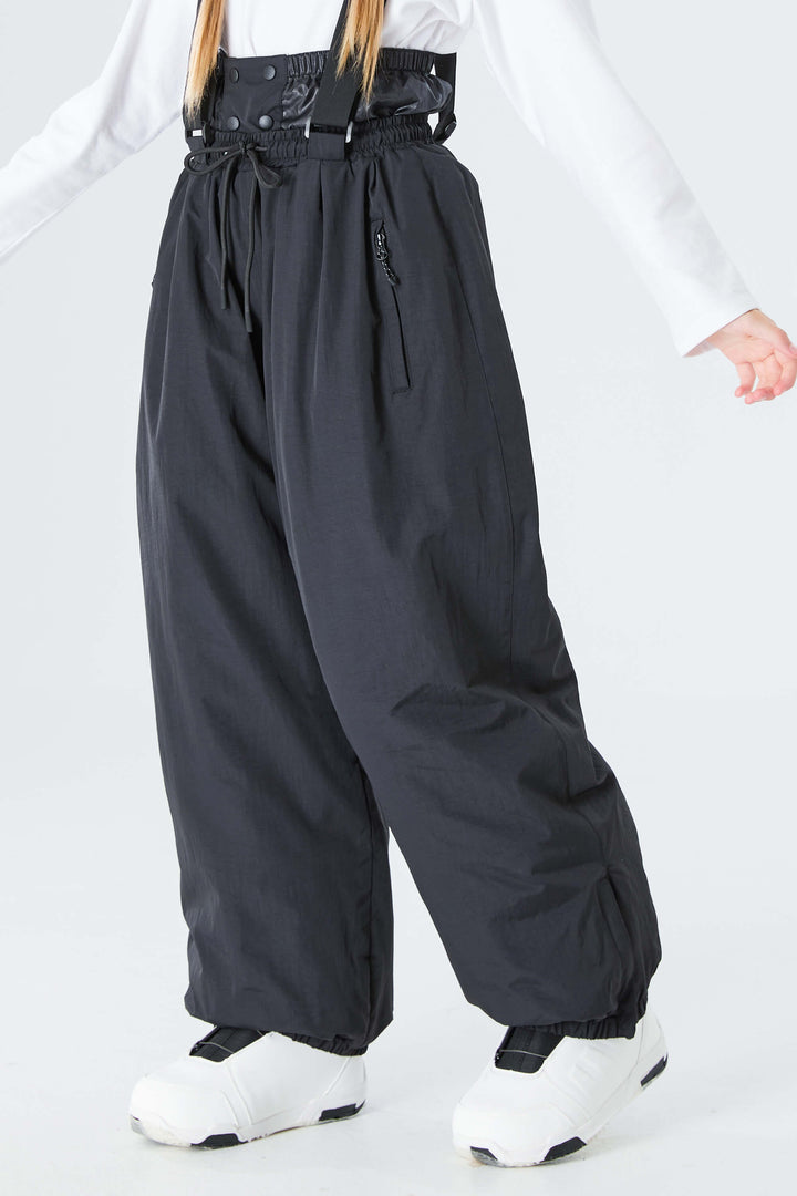 Girls' Brown Waterproof Balloon Snow Pants