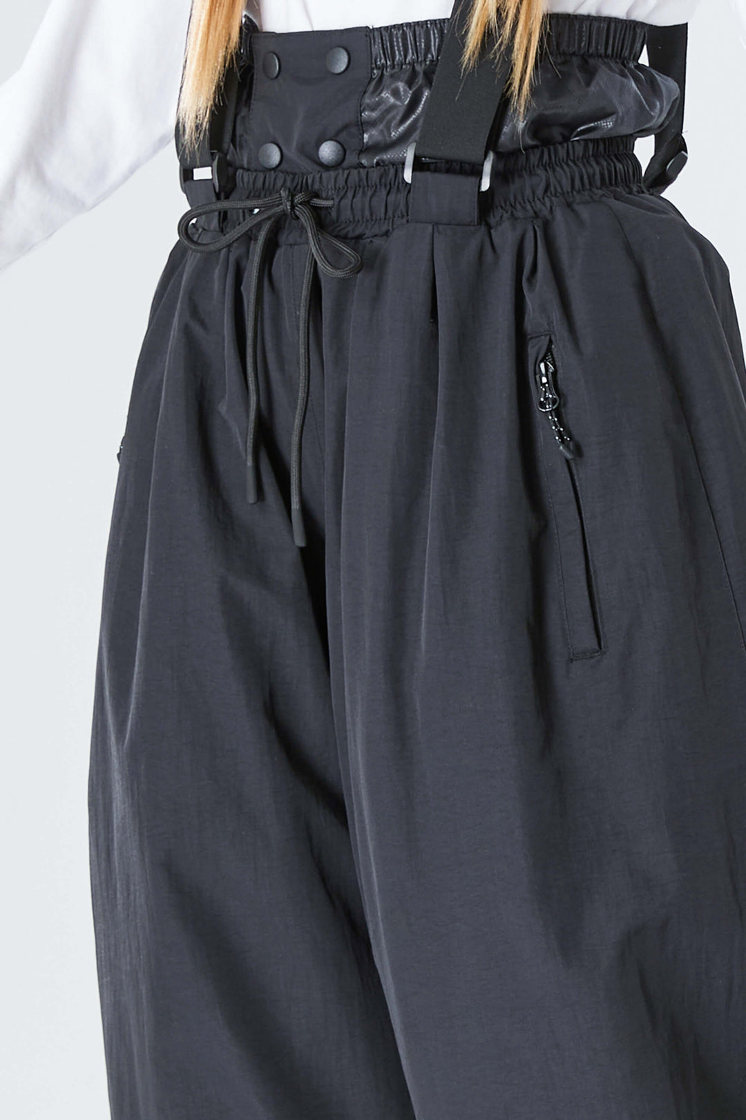 Girls' Black Waterproof Balloon Snow Pants