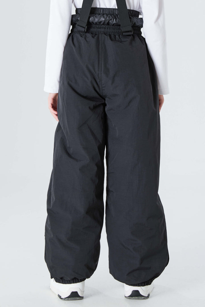 Girls' Black Waterproof Balloon Snow Pants