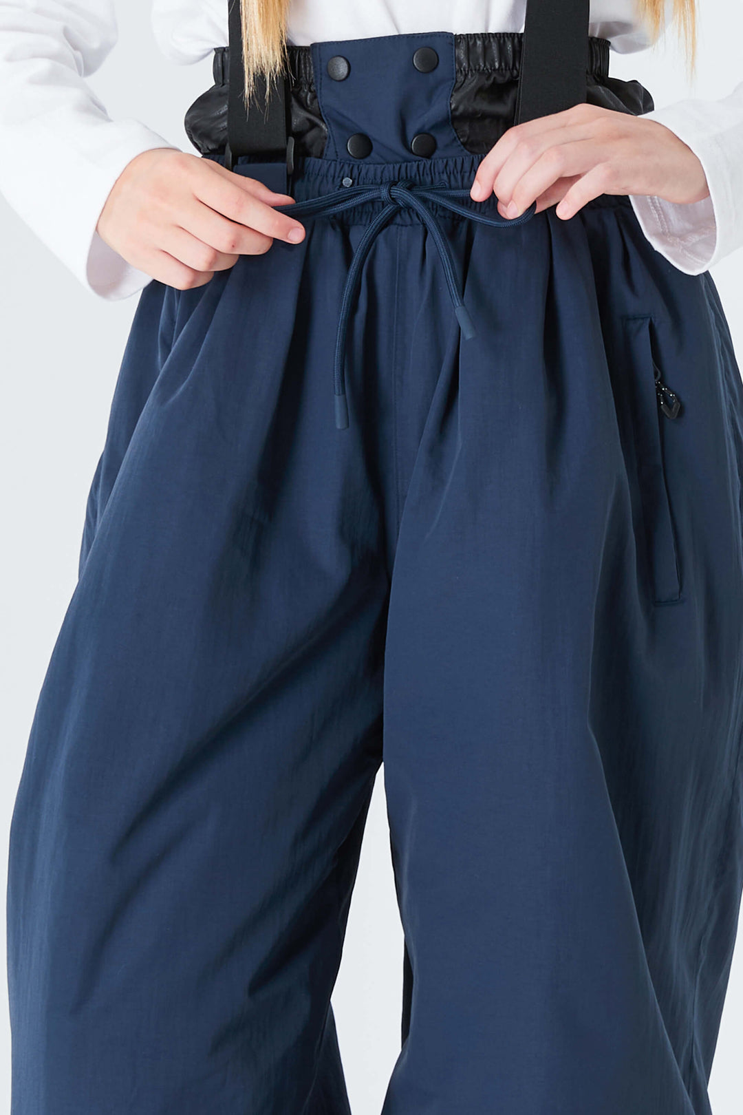 Girls' Navy Blue Waterproof Balloon Snow Pants