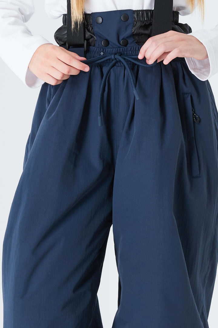 Girls' Navy Blue Waterproof Balloon Snow Pants