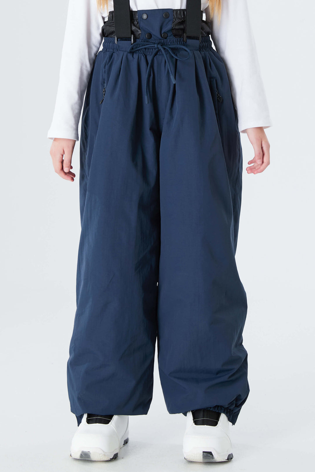 Girls' Navy Blue Waterproof Balloon Snow Pants
