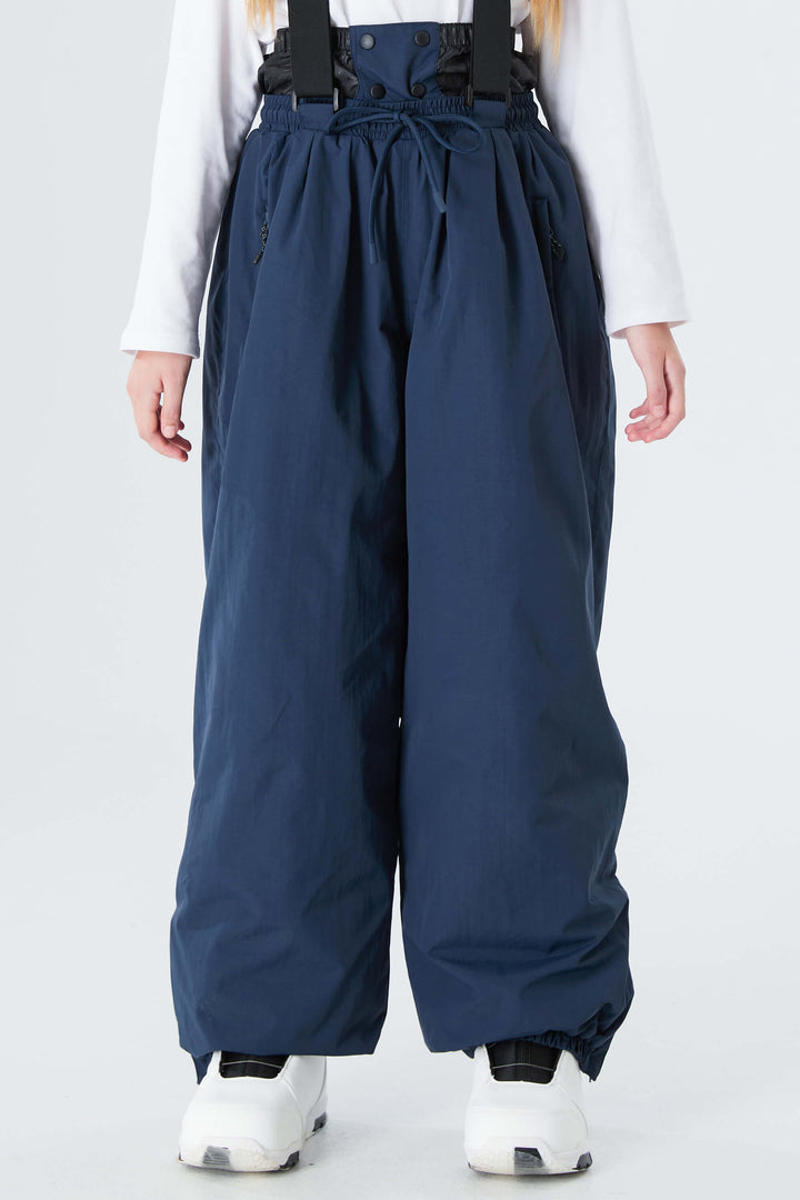 Girls' Navy Blue Waterproof Balloon Snow Pants
